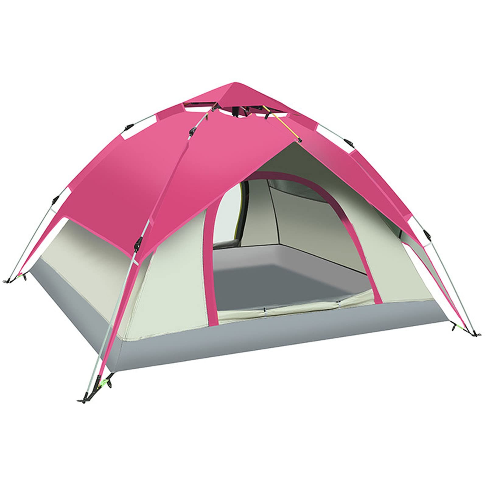 HOUKAI 4-Person Instant Pop Up Tent - Lightweight, Waterproof & Portable Family Camping Tent for Outdoor Adventures (Pink) | Perfect for Backpacking, Beach Trips & Music Festivals