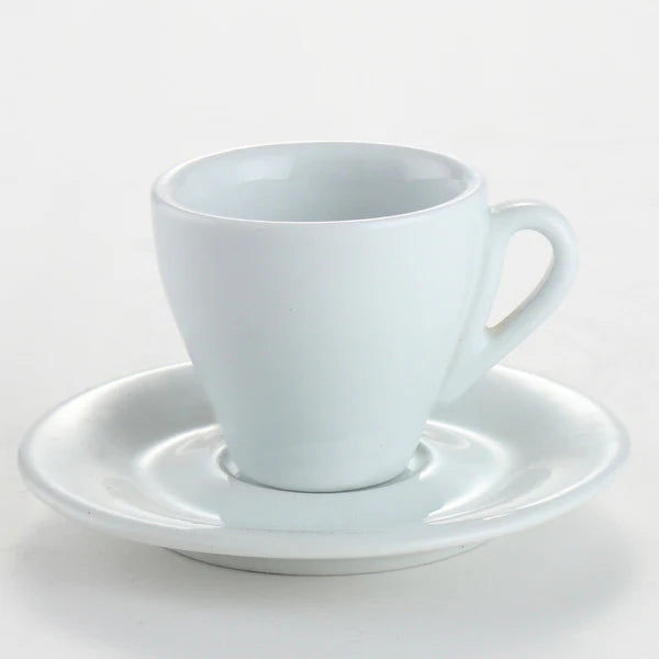Premium White Porcelain Espresso Cup Set - 6 oz Italian Style Coffee Cups for Espresso, Cappuccino & Latte - Perfect for Home, Cafe & Restaurant Use
