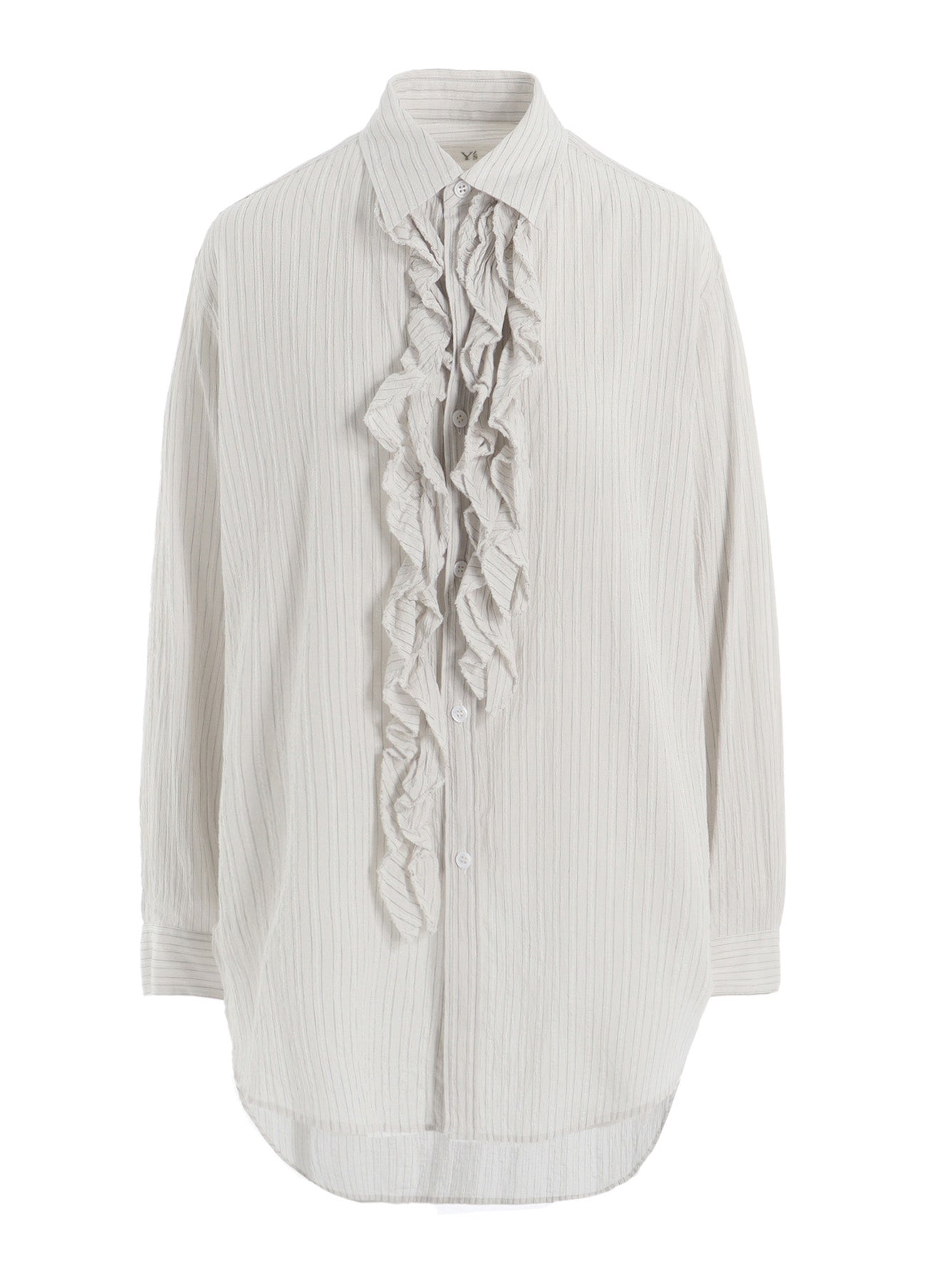 Stylish Cotton Voile Untrimmed Frill Stripe Blouse for Women - Perfect for Casual Outings, Office Wear & Summer Fashion