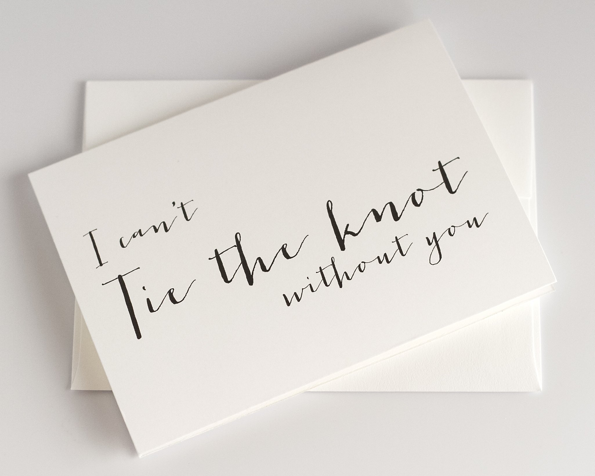 8-Pack 'I Can't Tie The Knot Without You' Wedding Cards - Bridesmaid Proposal, Thank You Notes (WB018-HW) - Perfect for Wedding Invitations & Bridal Party Gifts