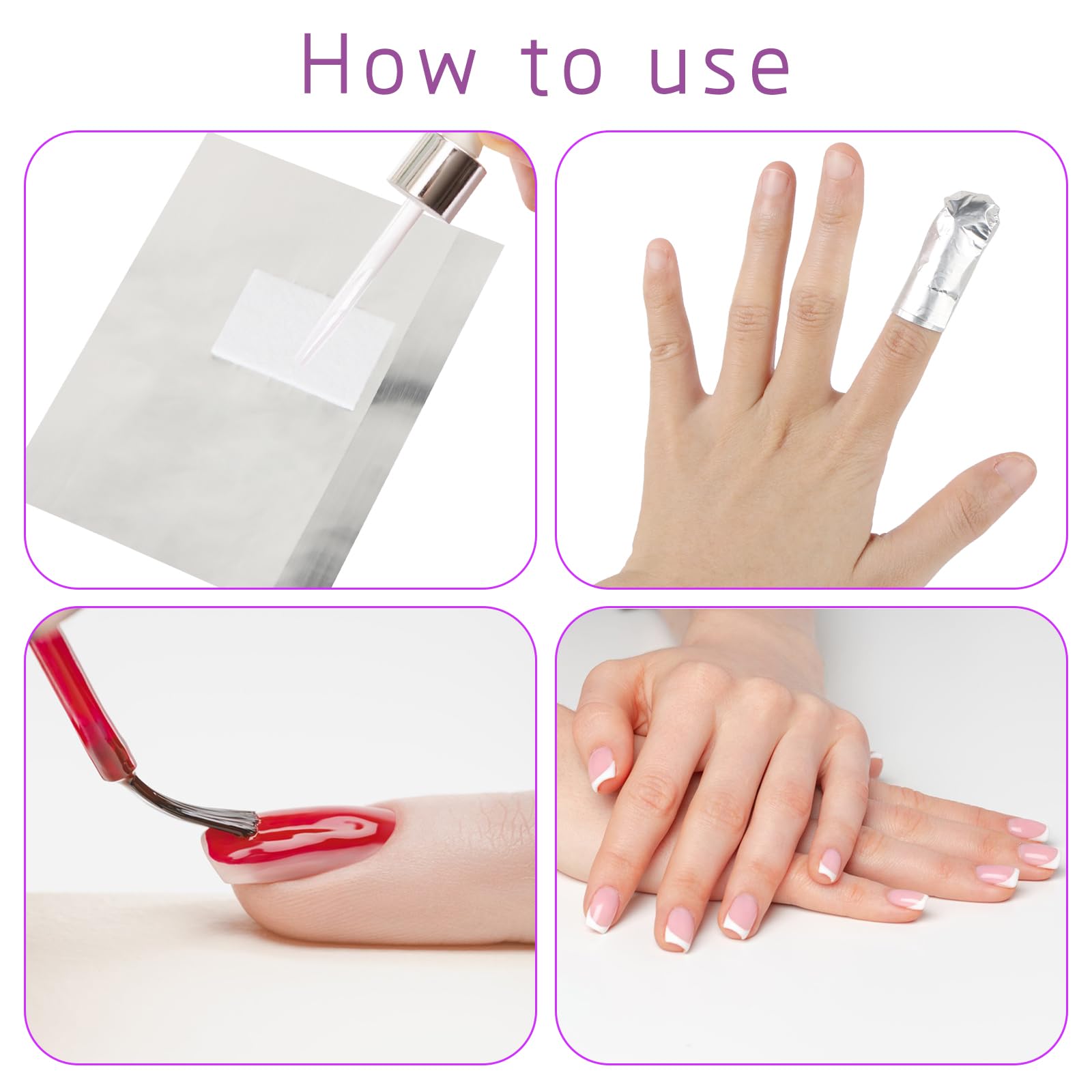 100pcs Nail Foil Wraps with Cotton Pads - Gel & Acrylic Polish Remover for Salon & Home Use