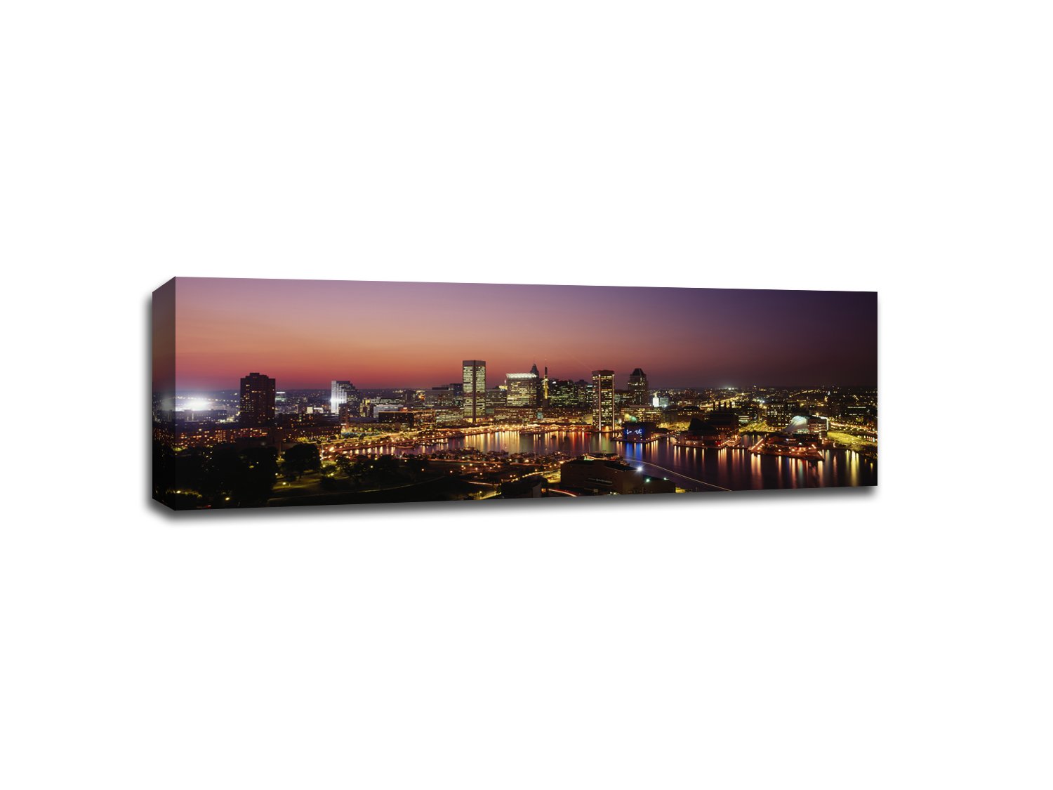 Baltimore Cityscape Wall Art - Modern Landscape Canvas Print, Trendy Travel Poster, Night Cityscape Building Artwork for Home & Office Decor | Perfect for Living Room, Bedroom, or Office Wall Decor
