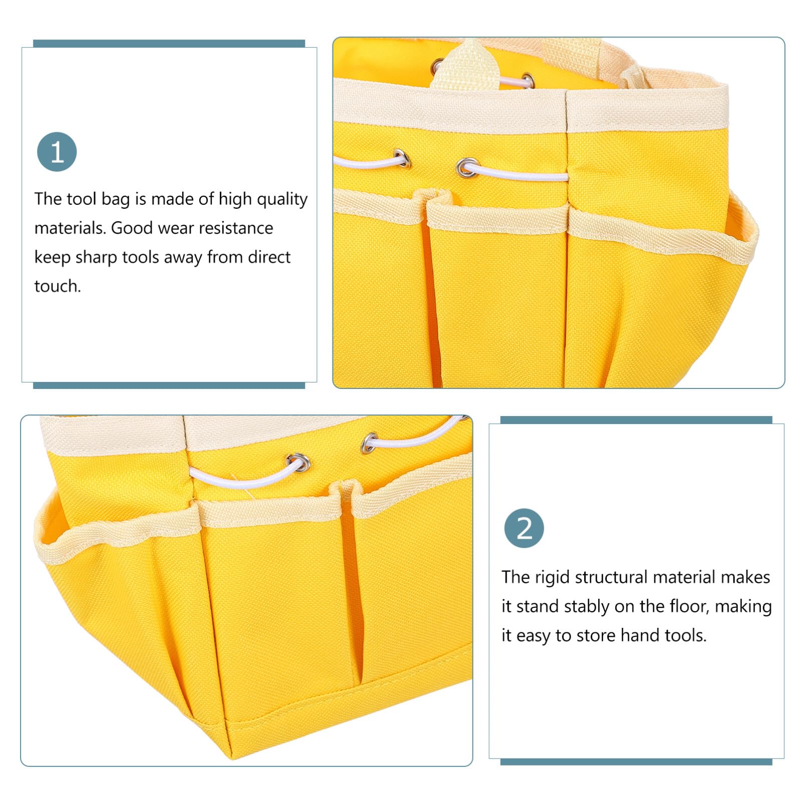 Uonlytech Heavy Duty Canvas Tool Organizer Bag with Multiple Pockets - Durable Garden Tool Carrier Tote for Gardening, Landscaping & DIY Projects - Perfect for Organizing Hand Tools, Pruners & Small Equipment