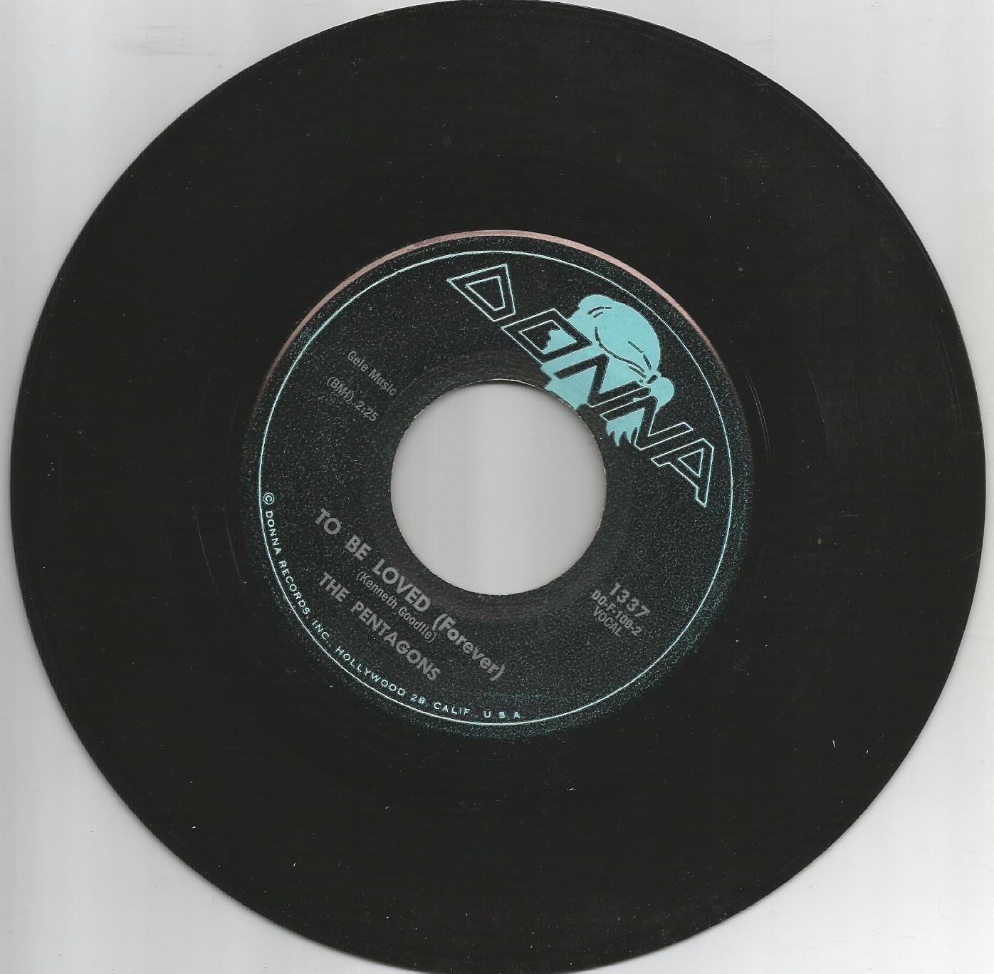 The Pentagons - To Be Loved Forever / Down at the Beach 45 RPM Vinyl Record - Perfect for Beach Parties & Vintage Music Collectors