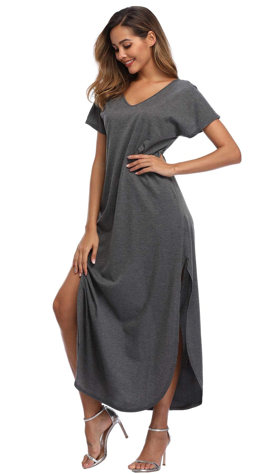 Floral Print Women's Maxi Dress - Long Casual Summer Beach Dress with Pockets | Perfect for Beach Vacations, Pool Parties & Outdoor Events