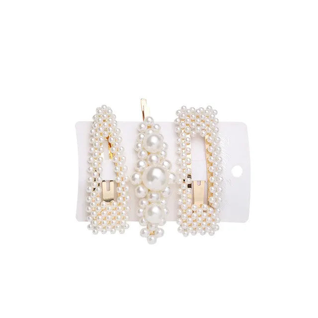 5Pcs/Set Elegant Pearl Hair Clips for Women - Snap Button Hairpins, Sweet Pearl Barrettes, Hair Jewelry Accessories - Perfect for Weddings, Parties & Everyday Styling