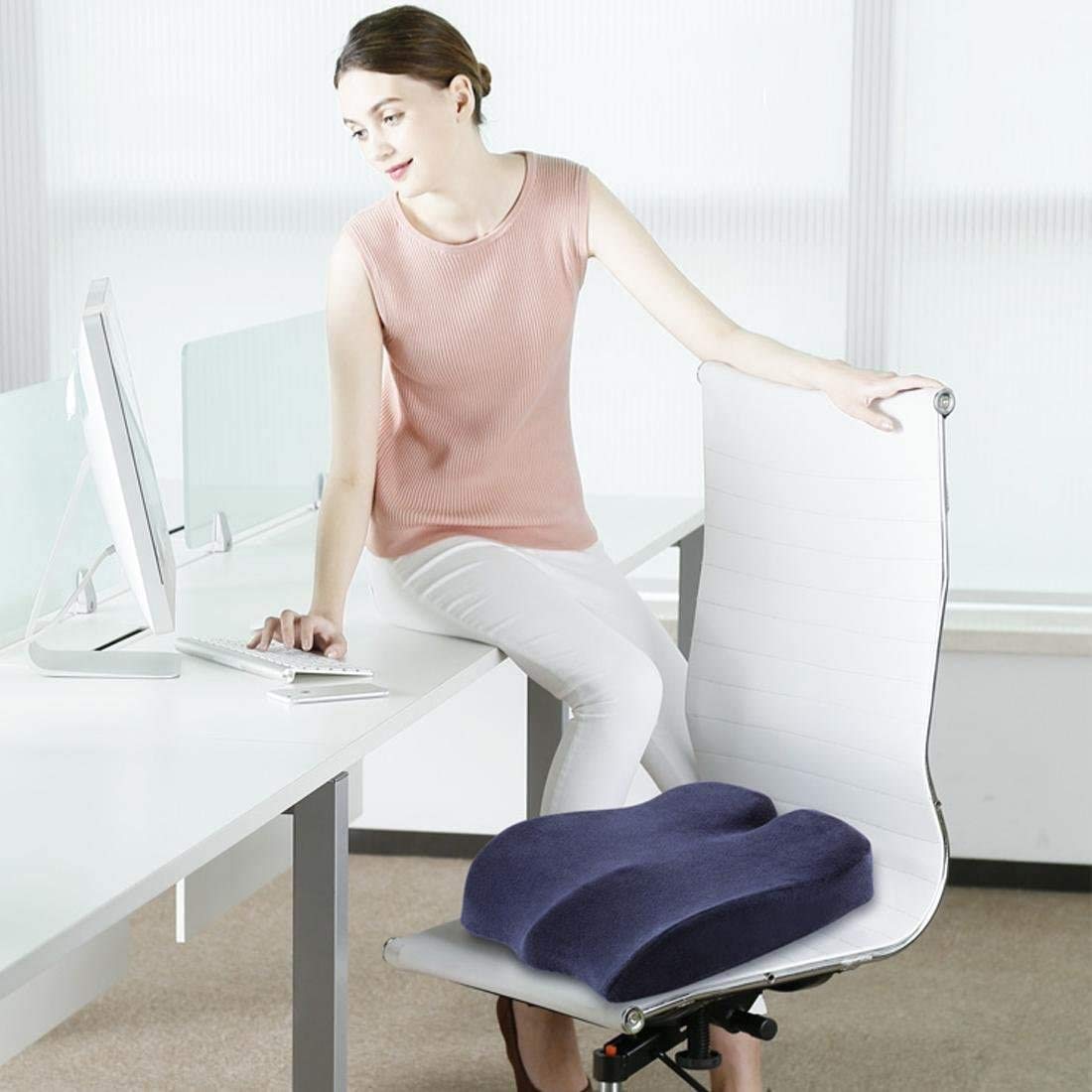 **Premium Donut Pillow for Hemorrhoid & Pain Relief – Orthopedic Seat Cushion for Postpartum, Prostate & Tailbone Support – Comfortable Doughnut Pillow (Blue) – Ideal for Office Chairs, Car Seats & Home Use**