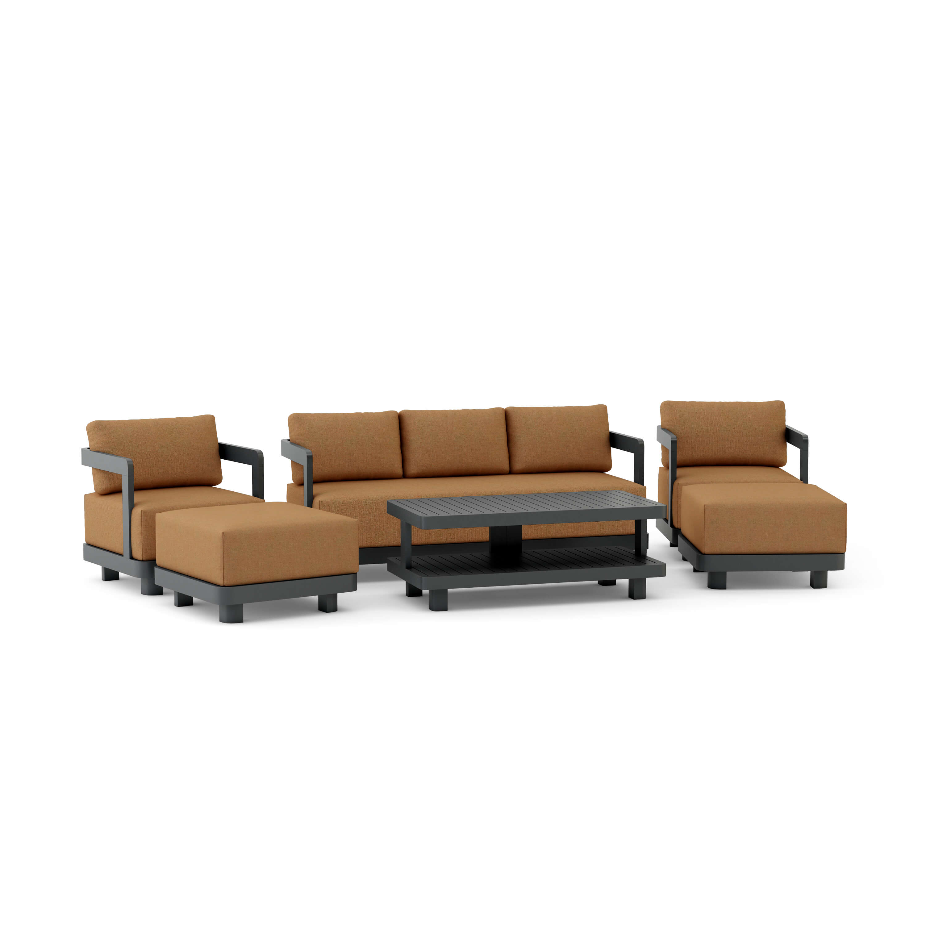 6-Piece Granada Deep Seating Patio Set with Cushions - Outdoor Furniture for Garden, Poolside & Backyard Relaxation