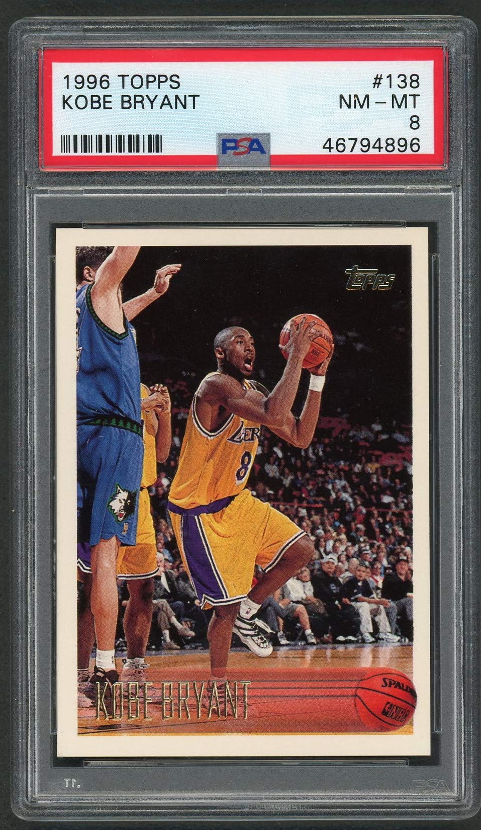1996 Kobe Bryant Topps Basketball Rookie Card #138 PSA 8 Graded - Perfect for NBA Collectors & Sports Memorabilia Enthusiasts
