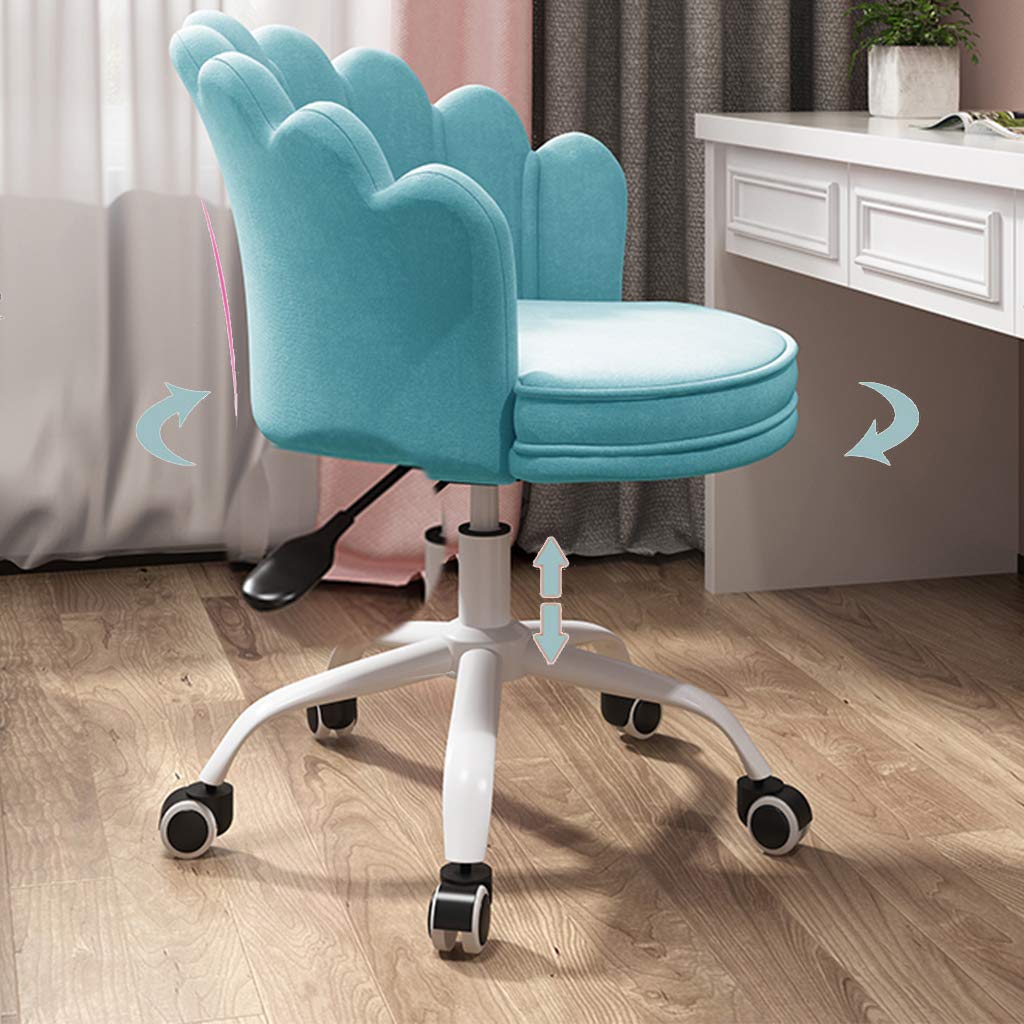 Comfy Vanity Chair for Bedroom & Home Office - Adjustable Height 360° Swivel Rolling Modern Accent Seat - Perfect for Makeup, Desk Work & Dining - Soft Flannel Upholstery for Living Room & Dressing Area