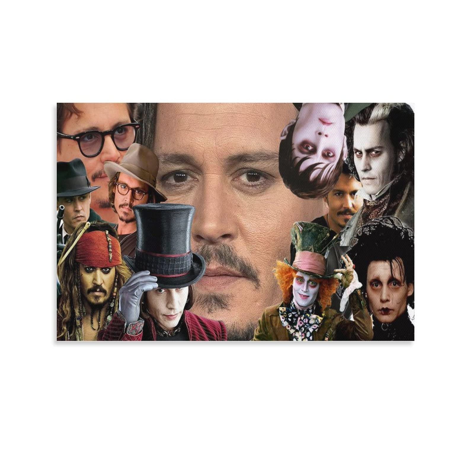 Johnny Depp Movie Posters & Memes Canvas Wall Art - 12x18 inch (30x45cm) Unframed Decor for Bedroom, Living Room, Home Theater & Office - Perfect Gift for Film Lovers & Pop Culture Fans