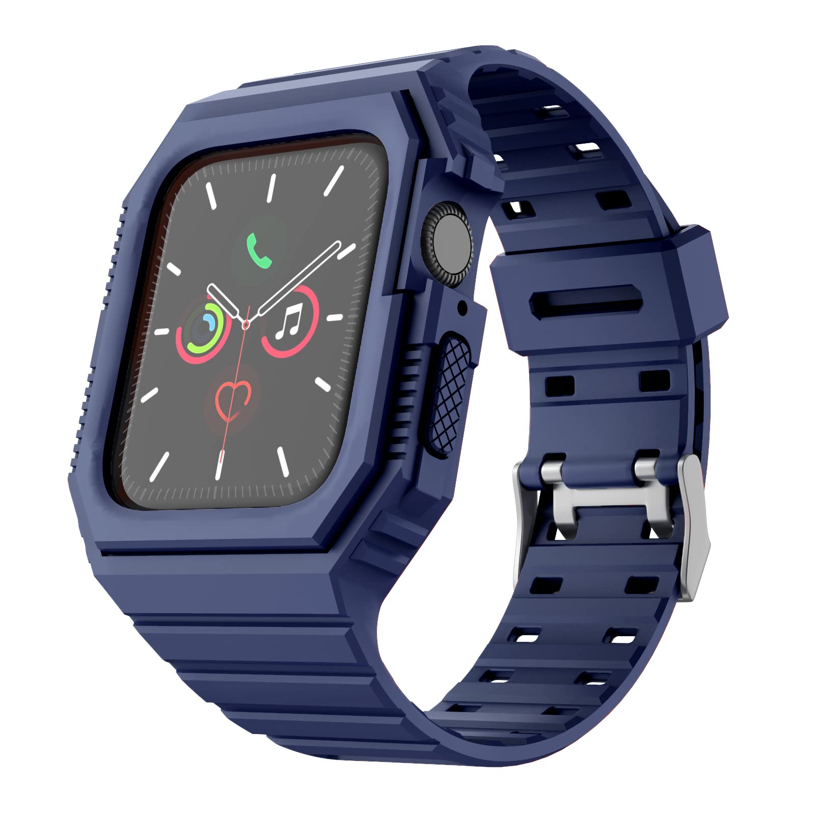 Premium Apple Watch Bands Compatible with 38mm 40mm 42mm 44mm - Durable TPU Sport Strap with Protective Bumper Case for Series 7/6/5/4/SE/3/2/1 - Perfect for Workouts, Running & Everyday Wear for Men & Women