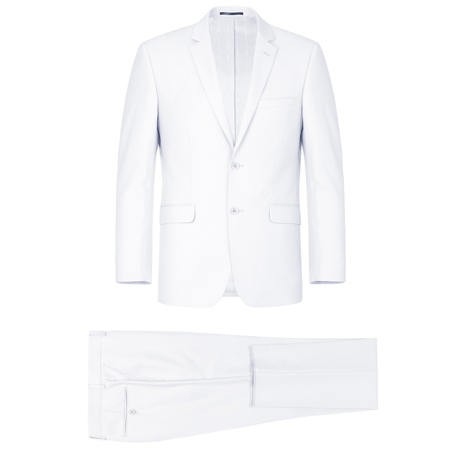 Alessandro Vitello by Renoir White 2-Piece Slim Fit Single Breasted Notch Lapel Suit for Men - Perfect for Weddings, Business Meetings & Formal Events