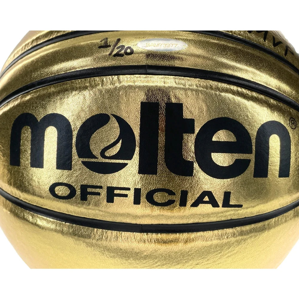 Dirk Nowitzki Autographed Molten Gold Basketball - Inscribed 'Finals MVP' #1/20 with UDA COA - Dallas Mavericks Memorabilia | Perfect for NBA Collectors, Sports Fans, and Home Decor