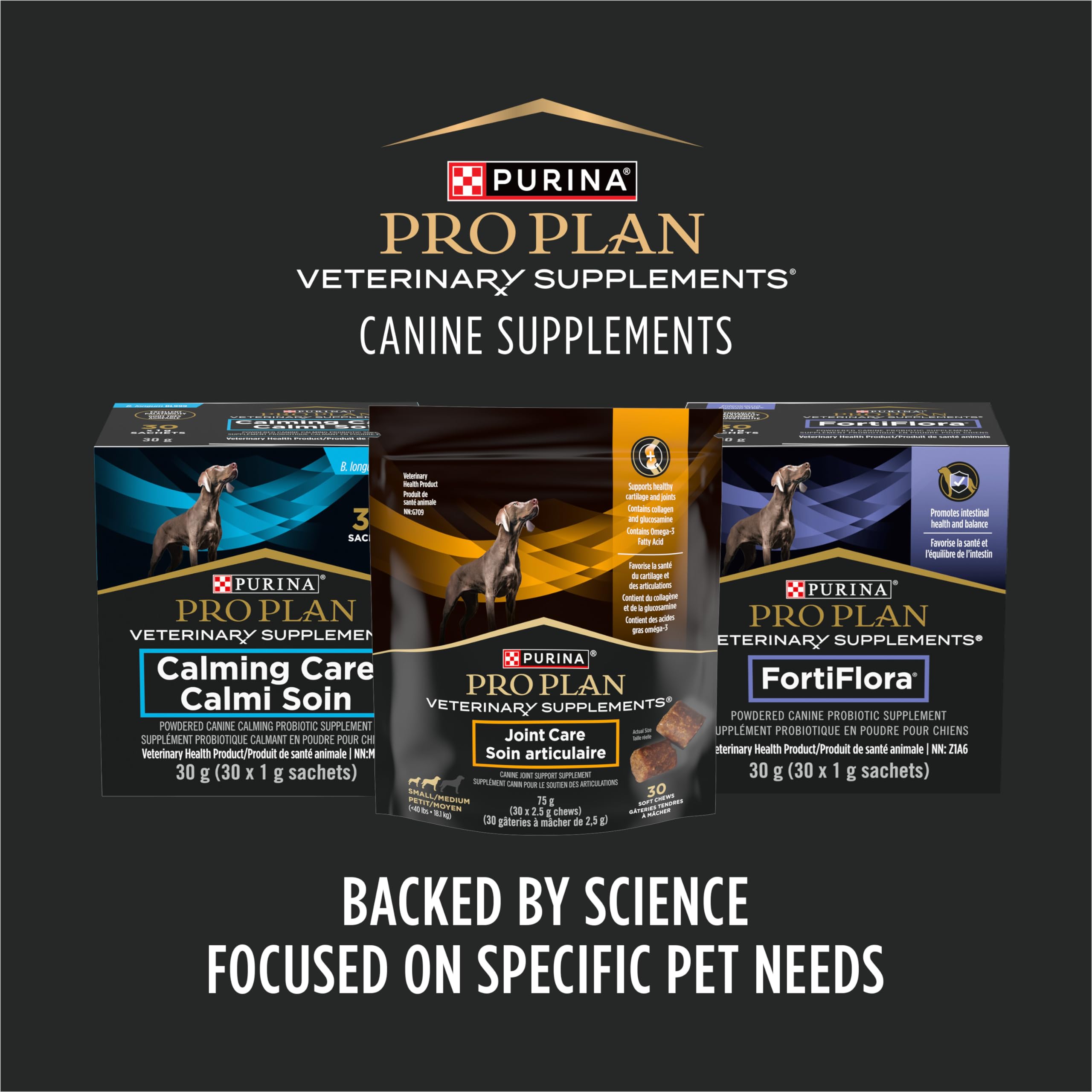 Purina Pro Plan Veterinary Supplements Joint Care Dog Chews with Glucosamine & Collagen for Small/Medium Breeds - 75g Bag (30 Count) | Supports Hip & Joint Health for Active Dogs, Senior Pets & Post-Surgery Recovery
