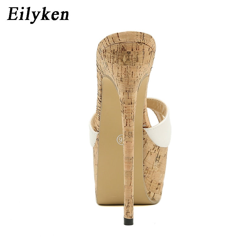 Eilyken 2024 New Sexy Women's High Heel Sandals - Open Toe Platform Mules Slides for Party, Catwalk & Evening Wear - Fashionable Summer Slippers for Women