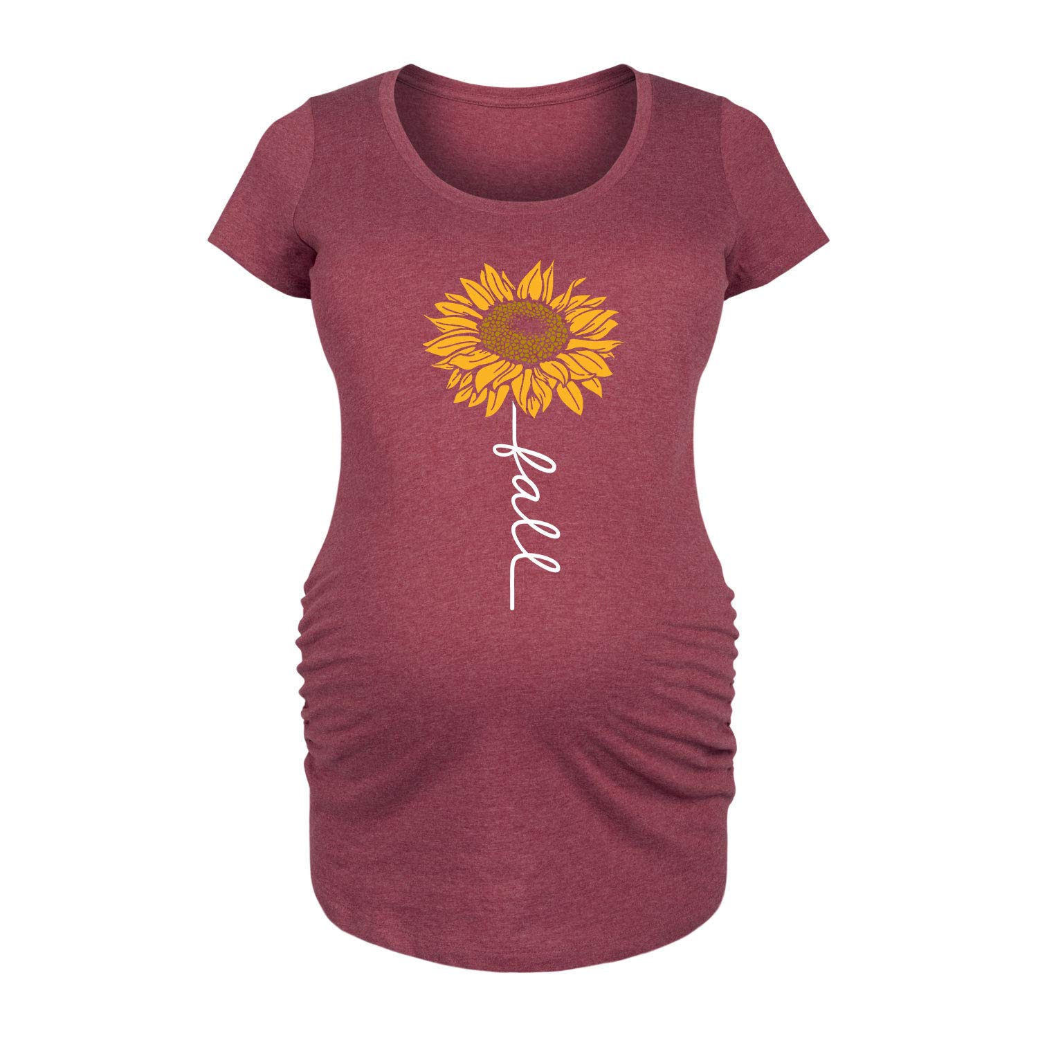 Bloom Maternity Fall Sunflower Maternity Scoop Neck T-Shirt - Comfortable Pregnancy Top for Casual Wear & Photo Shoots