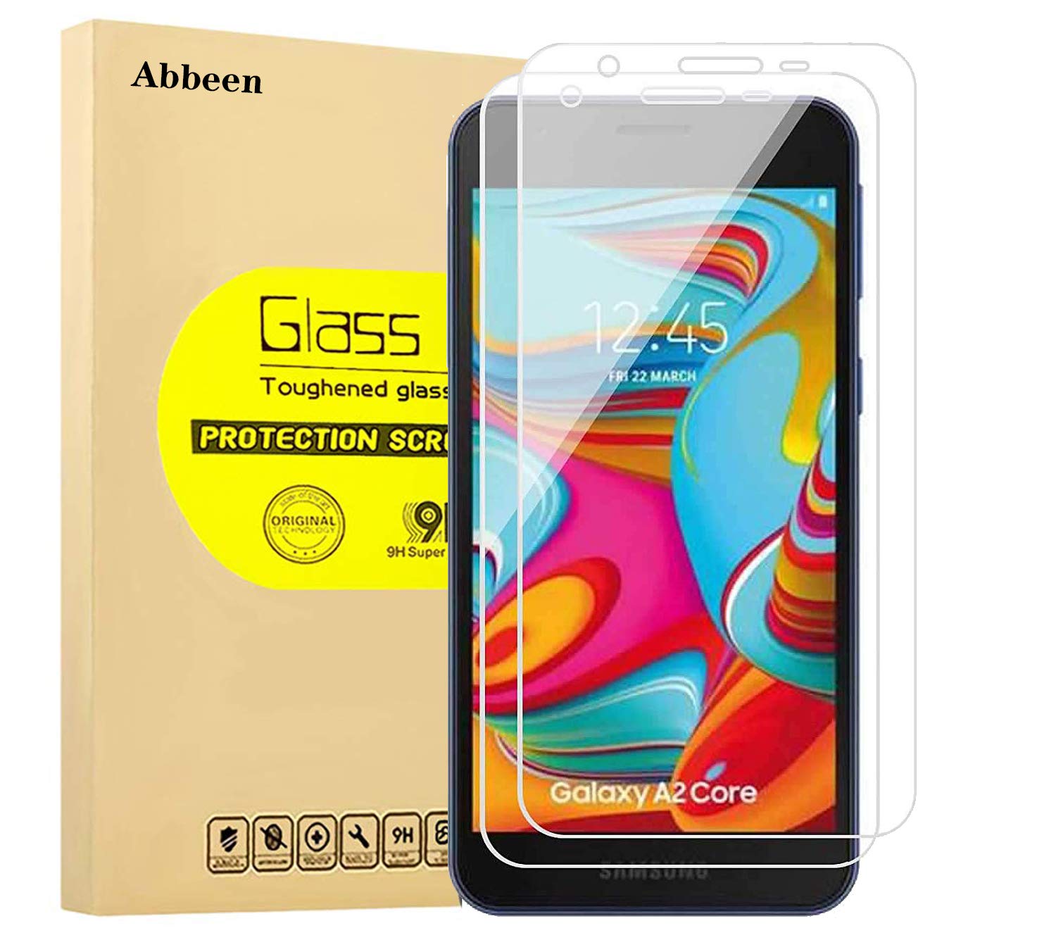 Samsung Galaxy A2 Core Tempered Glass Screen Protector - 2 Pack, Anti-Scratch & Fingerprint for Daily Protection