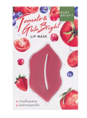 Baby Bright Tomato & Gluta Bright Lip Mask - Hydrating Lip Treatment for Dry, Chapped Lips | Overnight Lip Care for Soft, Plump Lips | Perfect for Nighttime Skincare Routine & Winter Lip Care