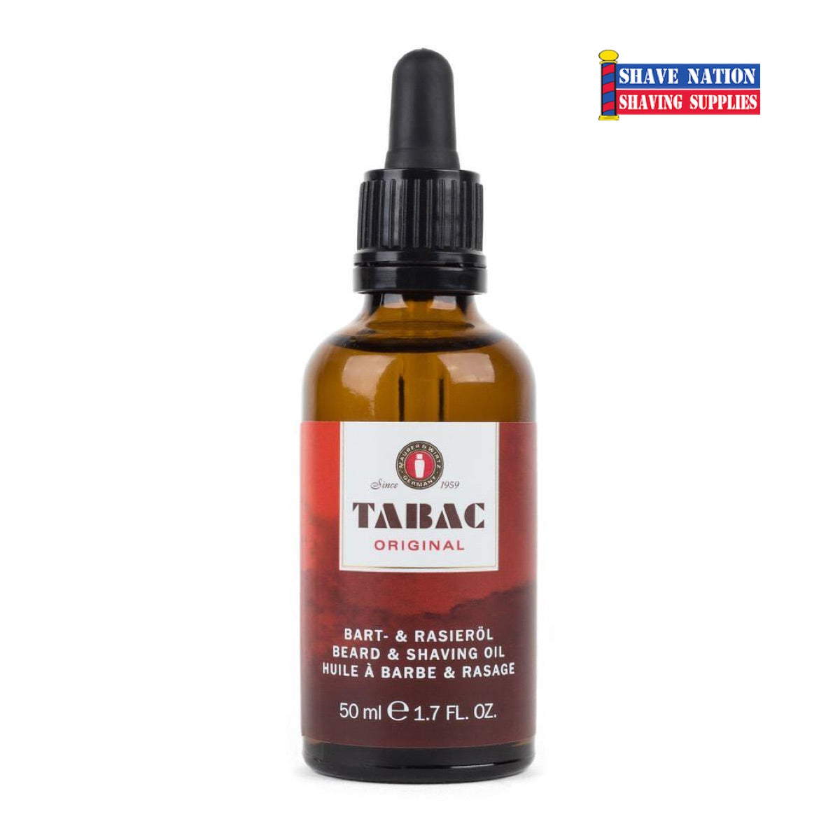 Tabac Original Beard Oil & Shaving Oil for Men - Premium Grooming Essential for Soft Beards & Smooth Shaves | Perfect for Daily Use & Travel