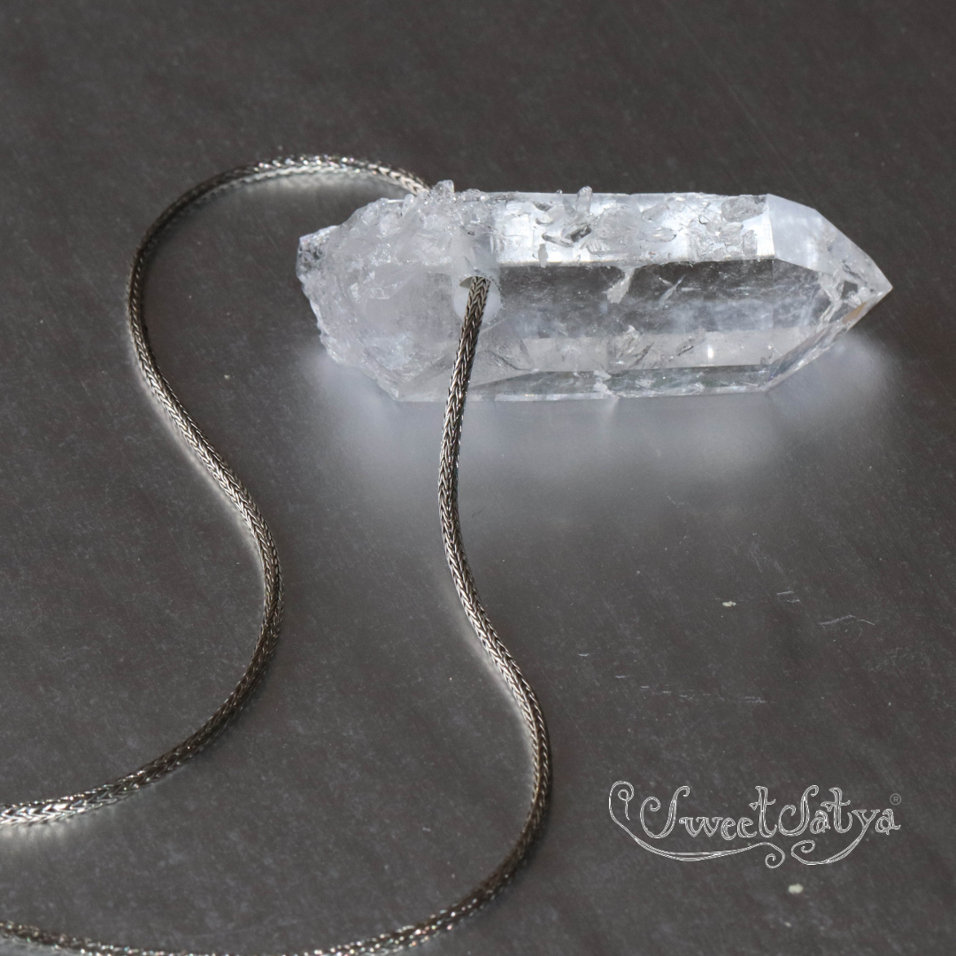 SweetSatya Genuine Crystal Pendant Necklace - Healing Energy Jewelry for Meditation, Yoga & Spiritual Wellness | Perfect Gift for Women