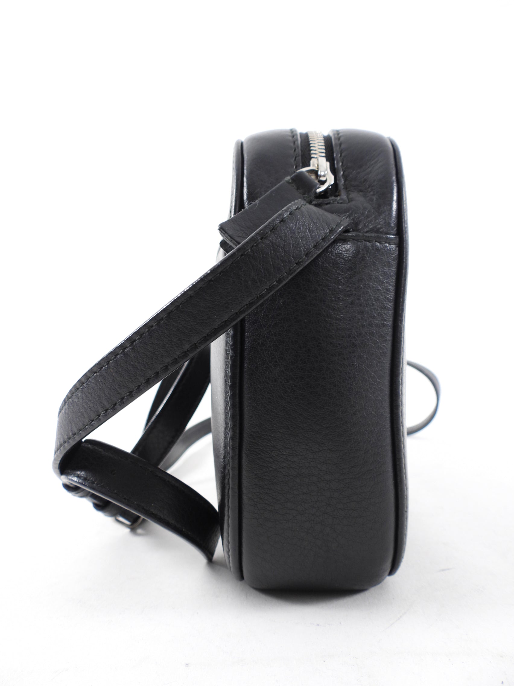 Balenciaga Black Leather Medium Everyday Camera Bag for Women - Stylish Crossbody Bag for Travel, Work & Daily Use