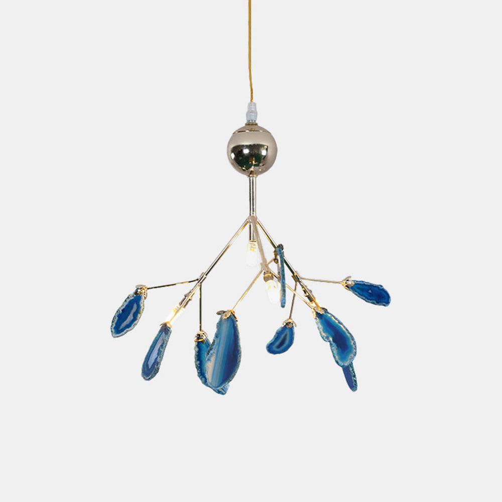 Exquisite Agate Flake Crystal Chandelier - Elegant Handcrafted Lighting Fixture for Dining Room, Living Room, or Bedroom Decor