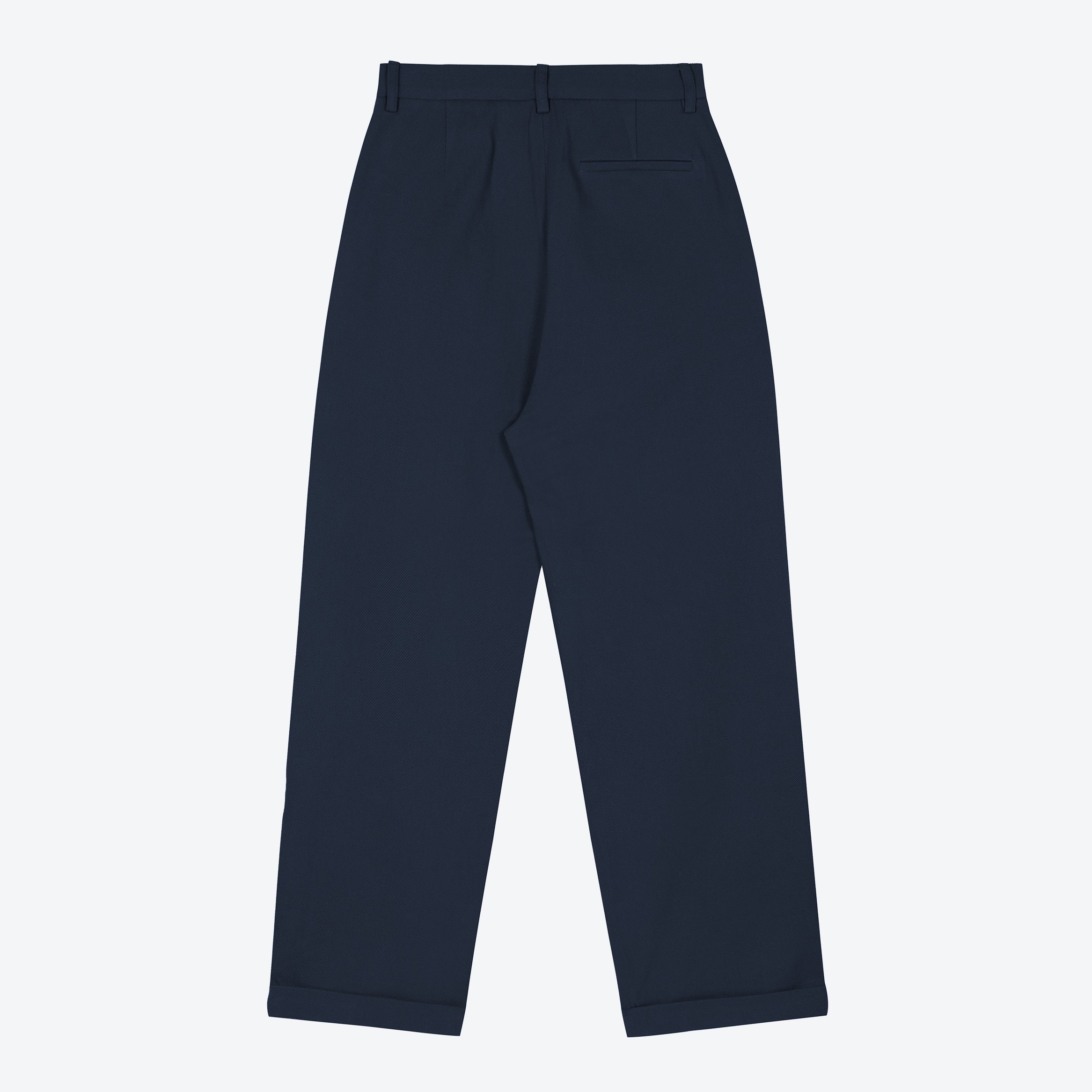 Lowie Drill Navy Pleat Front Trousers for Men - Comfortable & Stylish Work Pants for Office, Business Casual & Formal Wear