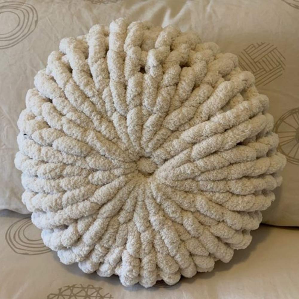 Jumbo Chenille Beige Chunky Knit Yarn - 32.4oz Fluffy Soft Bulky Yarn for Extreme Knitting (4 Skeins) - Perfect for Blankets, Scarves, Sweaters & DIY Home Decor Projects