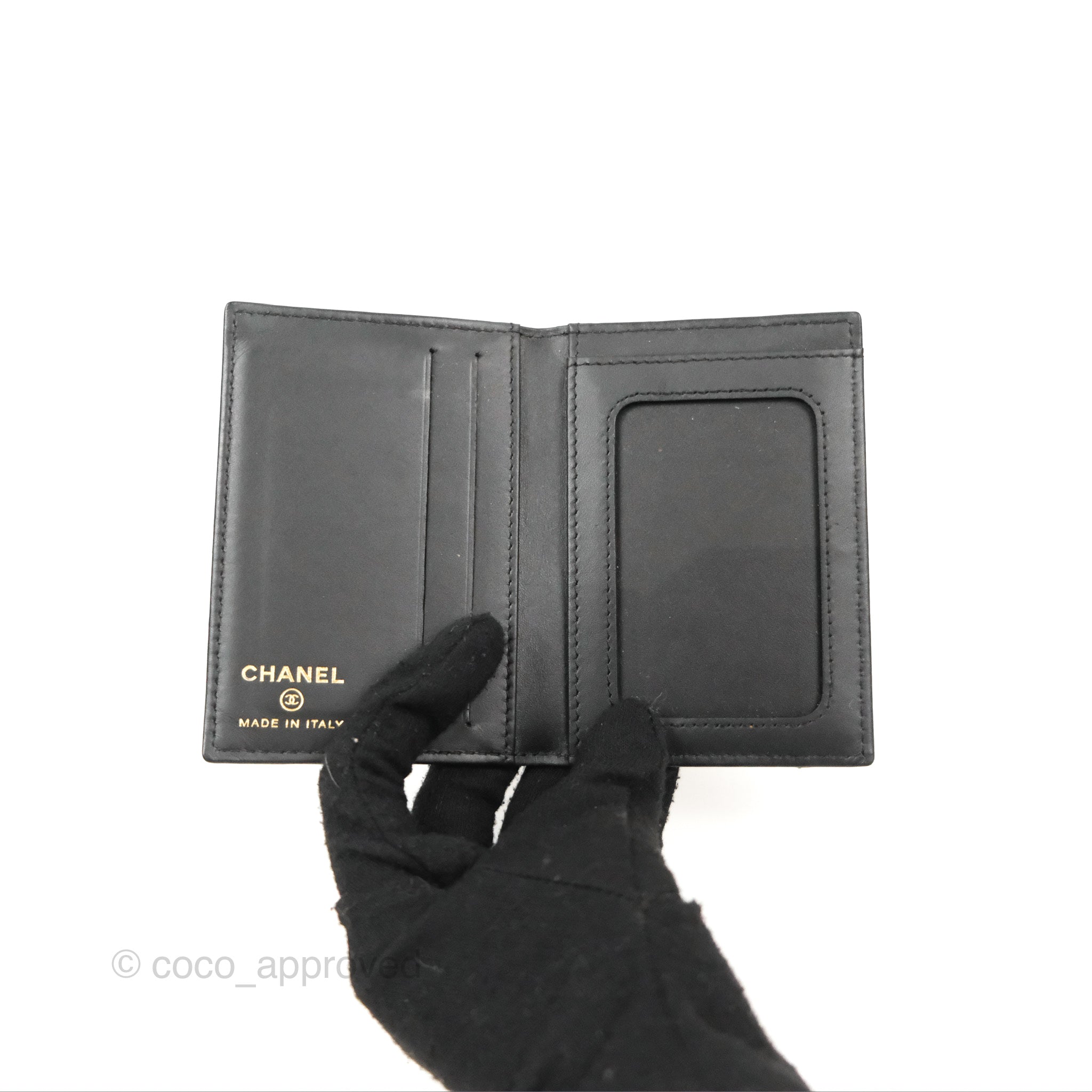Chanel CC Card Holder Black Caviar Leather Wallet - Luxury Compact Credit Card Case for Women - Perfect for Everyday Use & Travel Accessories