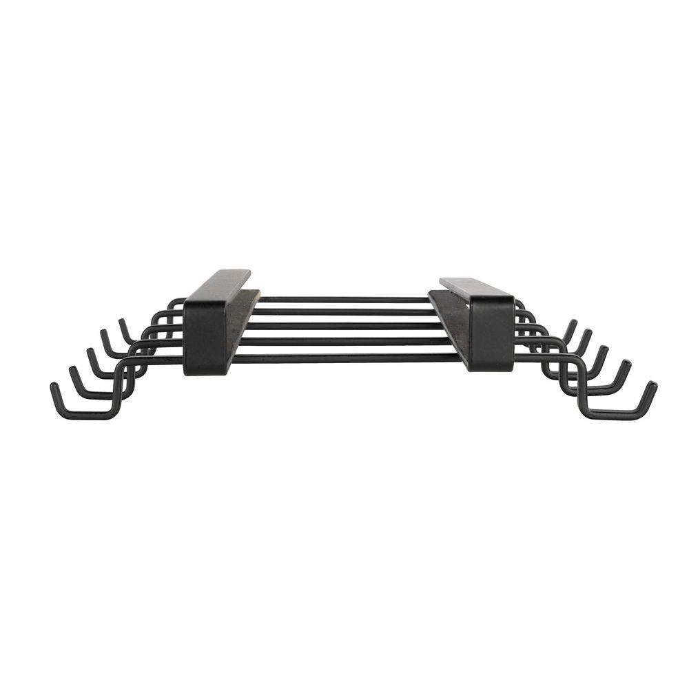 Under Shelf Cup & Mug Rack - Space Saving Black Organizer for Kitchen, Office, or Dorm - Holds Coffee Cups & Mugs - Easy Install Storage Solution
