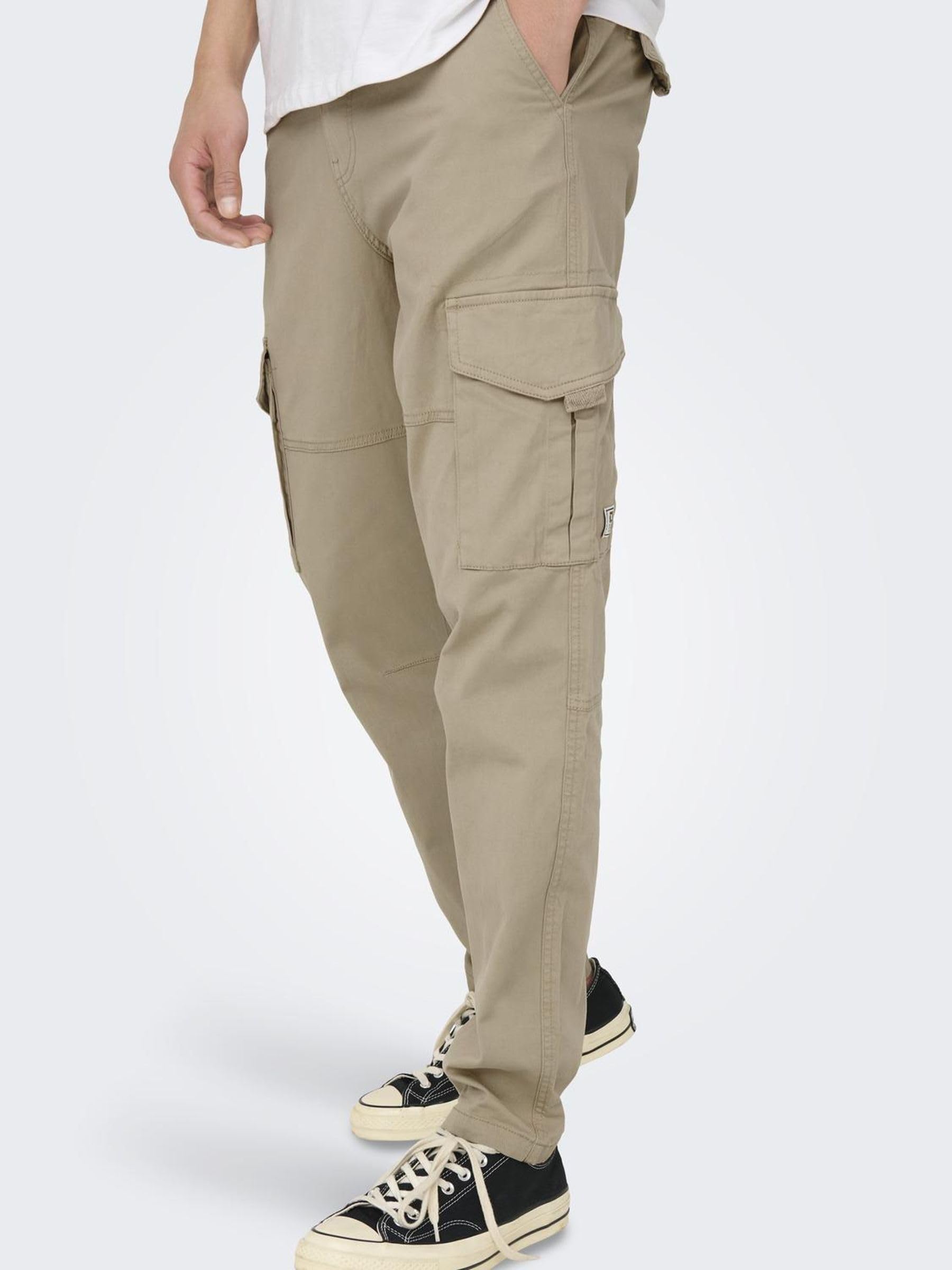 ONLY & SONS Onsdean Life Tap Cargo Pants 0032 - Men's Casual Cargo Pants with Multiple Pockets | Perfect for Outdoor Activities, Hiking, and Everyday Wear