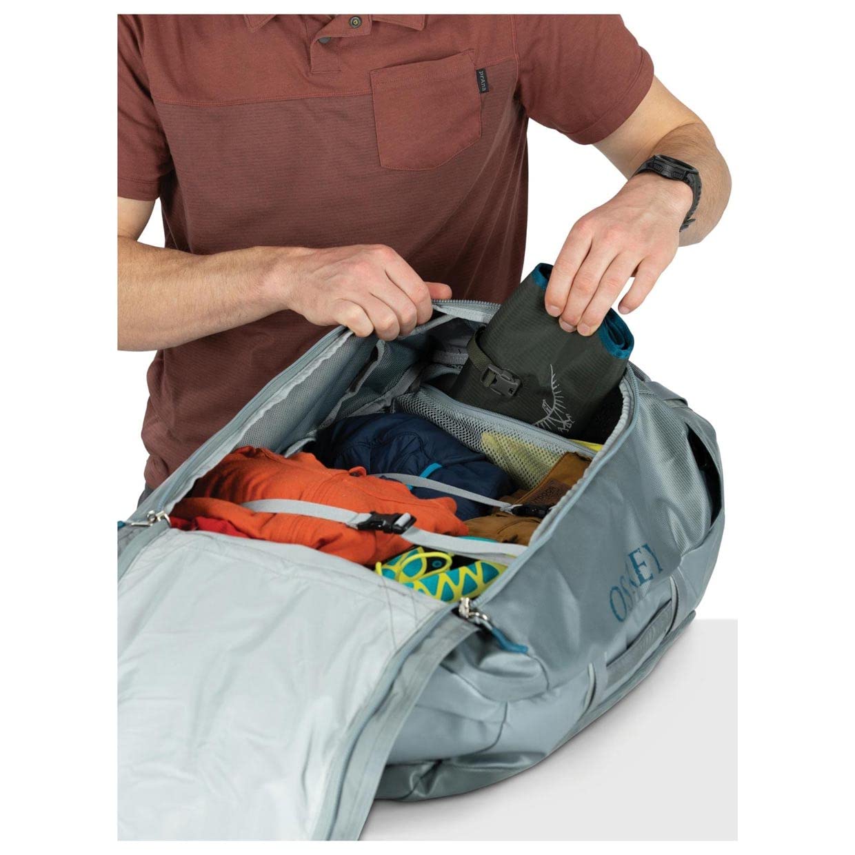 Osprey Unisex-Adult Transporter 65 Duffel Bag - Waterproof Travel Duffel for Camping, Hiking & Air Travel - Durable Luggage with Shoulder Straps & Carry Handles