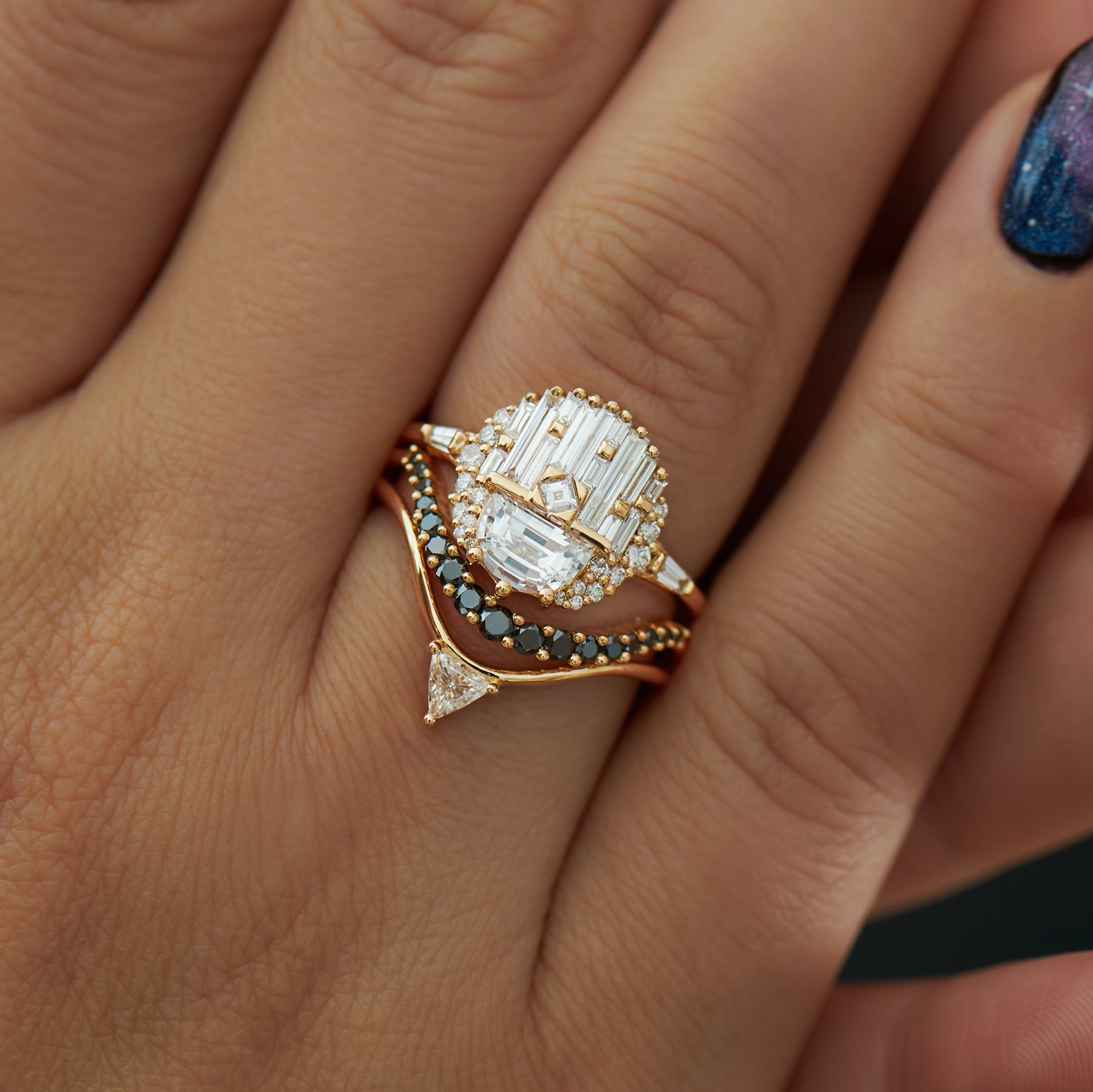 Exquisite Half Moon Diamond Engagement Ring for Women - Perfect for Proposals, Anniversaries & Romantic Occasions