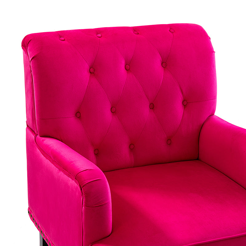 Luxury Constantino Velvet Armchair - Modern Upholstered Accent Chair for Living Room, Bedroom & Office - Soft Velvet Fabric with Sturdy Wooden Legs - Perfect for Home Decor, Relaxing & Reading