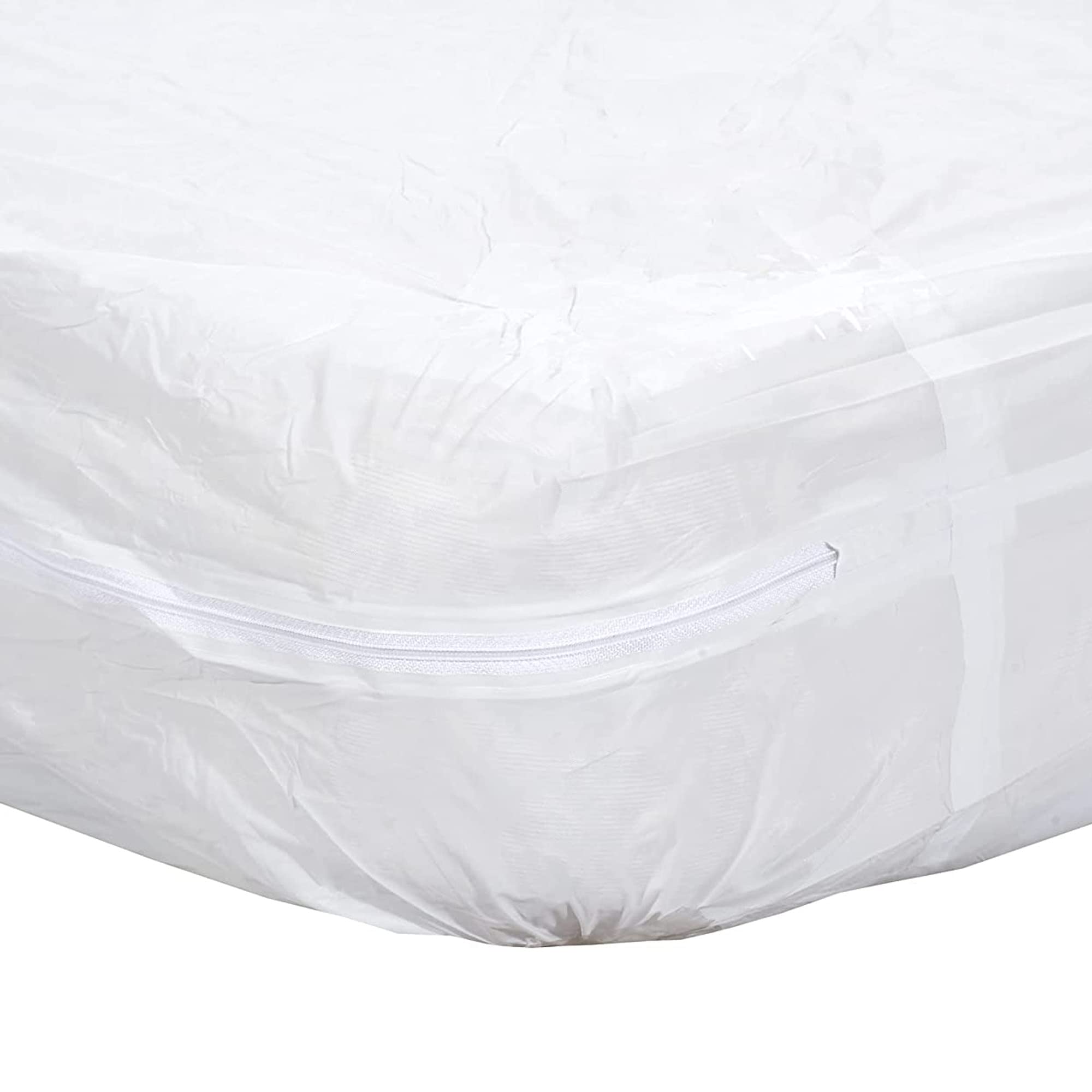 Mars Wellness Waterproof Vinyl Mattress Protector - Zippered Queen Size Mattress Cover for Bed Bugs & Allergies - White Bulk Pack of 14 - Ideal for Hotels, Dorms & Home Use