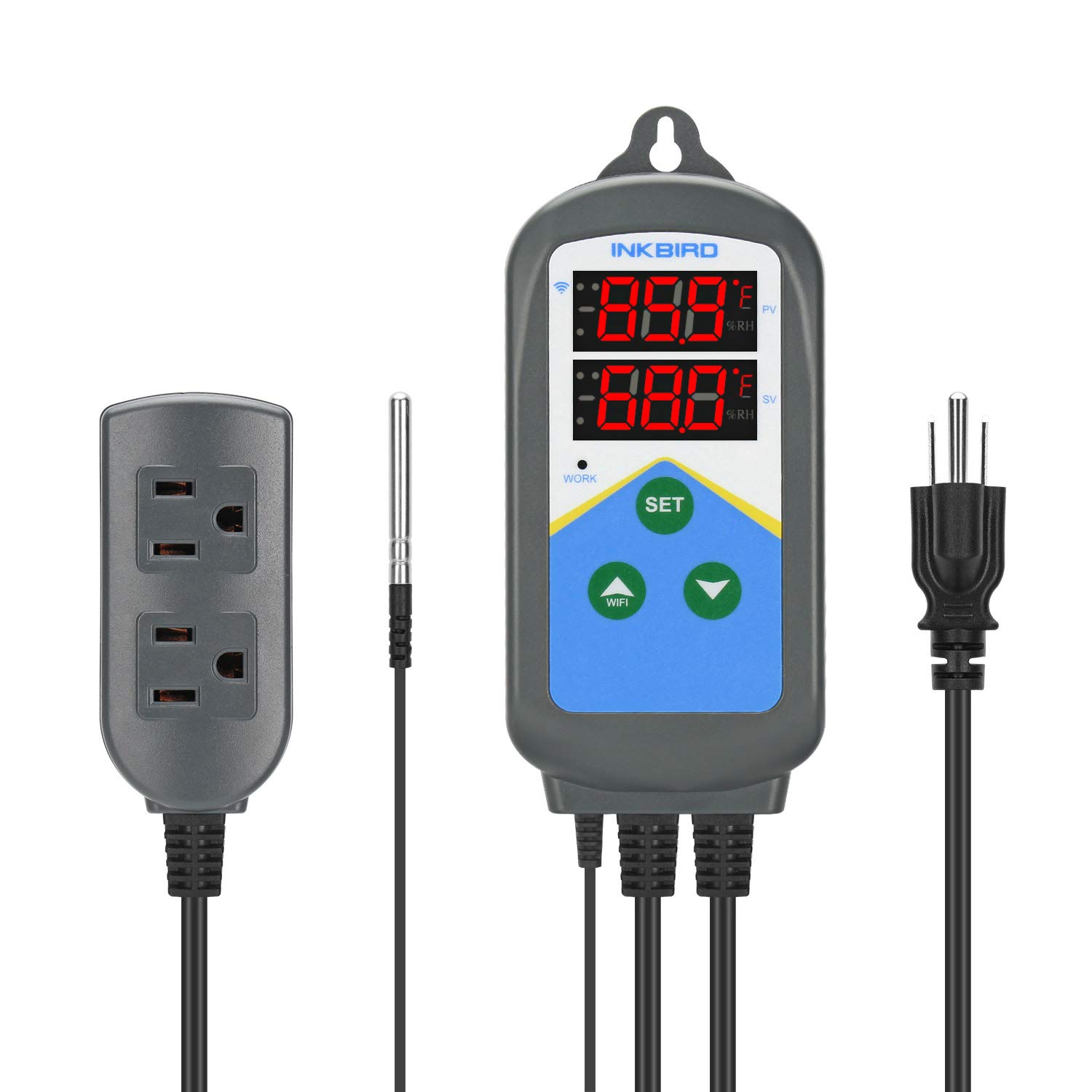Inkbird ITC-306T WiFi Temperature Controller - 1200W 10A Smart Thermostat for Reptile Heat Lamp, Heat Mat & Home Brewing Fermentation | Remote Monitoring & Precise Temperature Control for Terrariums, Greenhouses & Home Brewing Kits