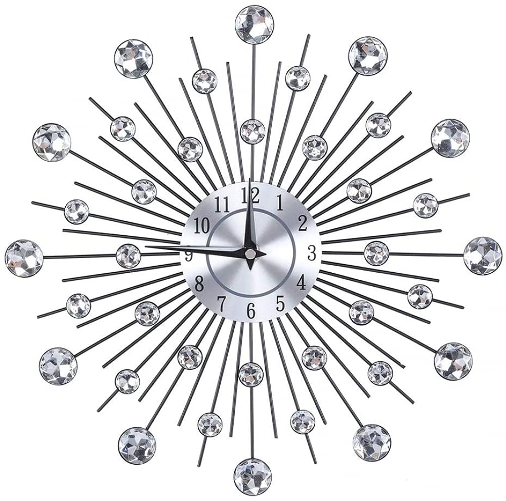Elegant Silver 3D Flower Wall Clock - Silent Non-Ticking Round Metallic Decor for Living Room, Office, School & Bedroom | Perfect Home & Workspace Decoration