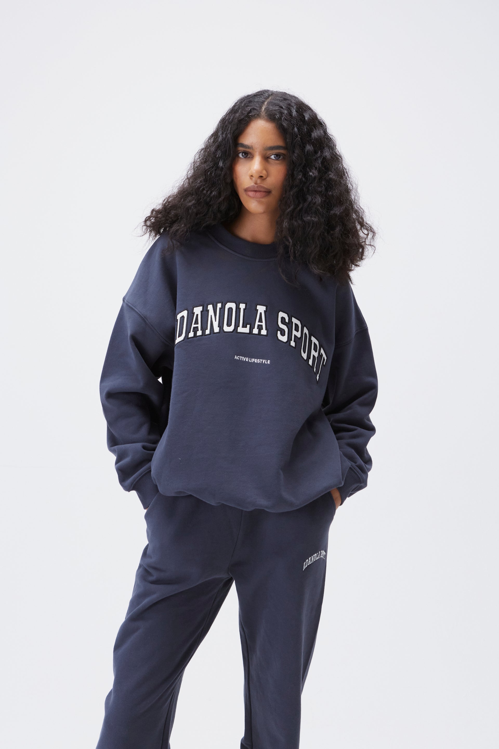 AS Oversized Sweatshirt for Women - Soft Fleece Pullover Hoodie in Midnight Blue | Casual Loungewear, Streetwear Fashion & Cozy Winter Outfit
