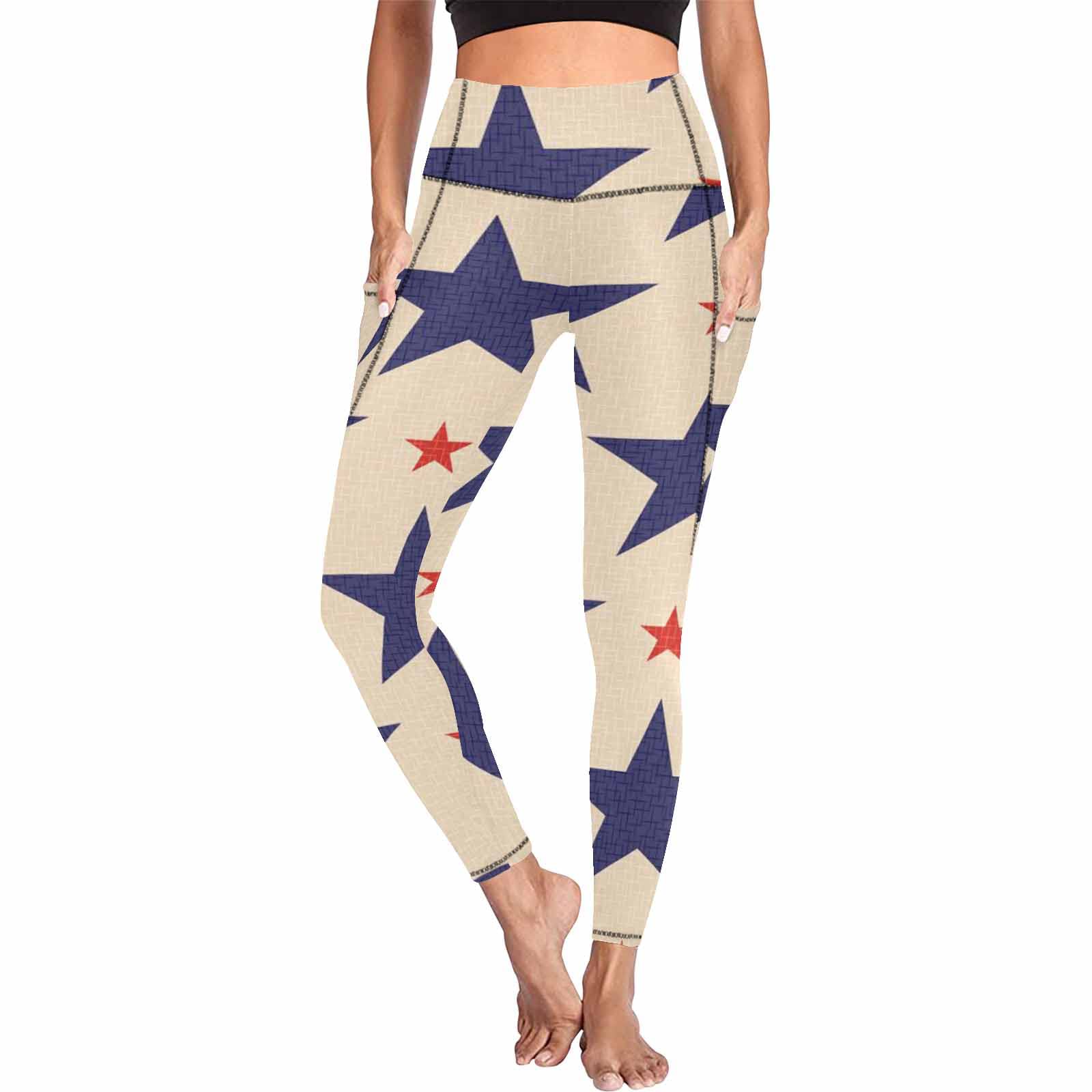 **Statue of Liberty Women's Long Leggings - High Waist Workout Yoga Pants for Running, Gym & Travel - Comfortable & Stylish Activewear**