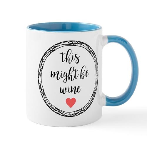 White/Blue Inside - This Might Be Wine Mugs