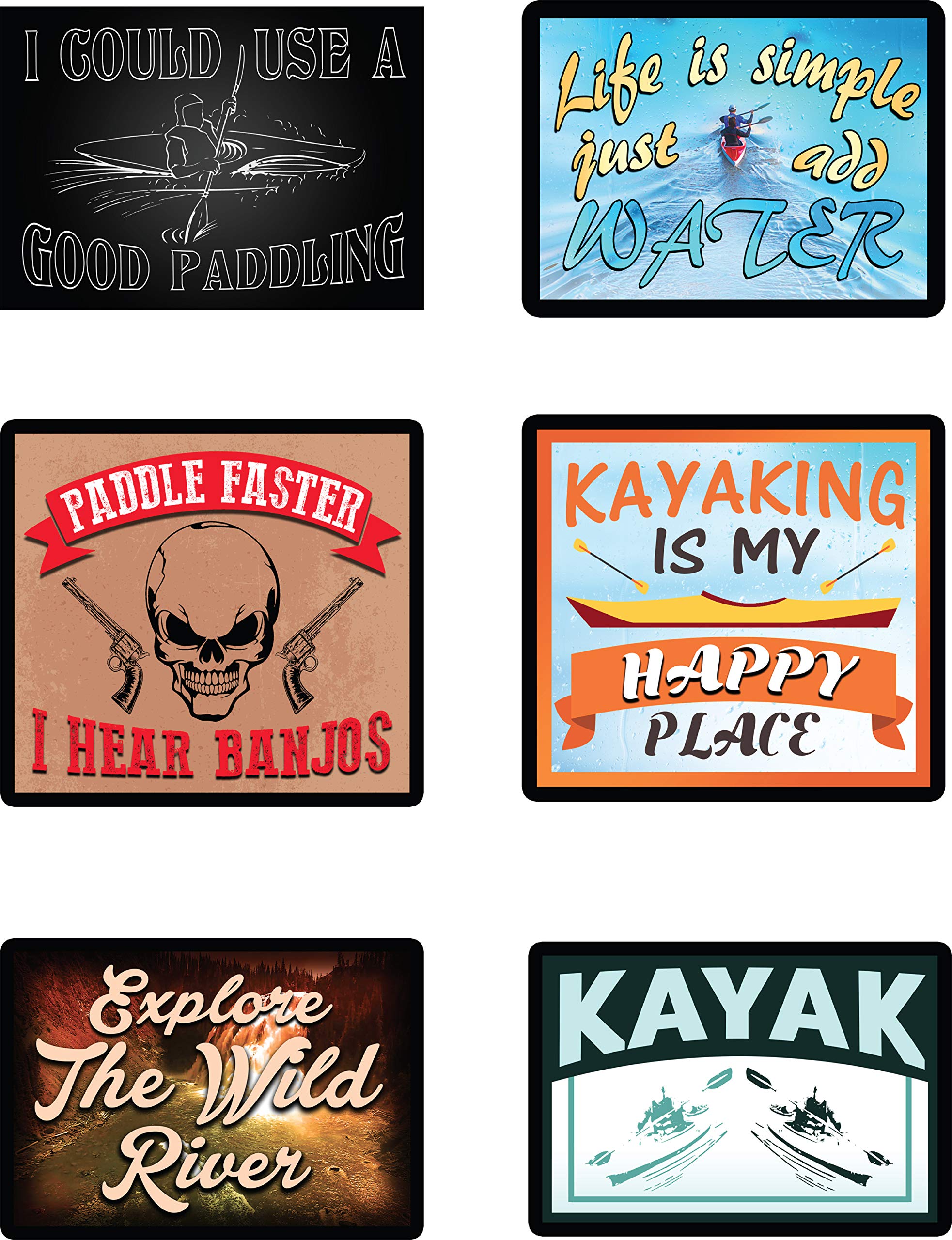 **Premium Kayak Stickers – 100% Waterproof Vinyl Decals for Kayaking Accessories – Durable & UV-Resistant – Perfect for Kayaks, Canoes, Paddleboards & Outdoor Gear**    *(Use for Personalizing Kayaks, Helmets, Coolers, Water Bottles & Outdoor Equipment – Great Gift for Kayaking Enthusiasts!)*