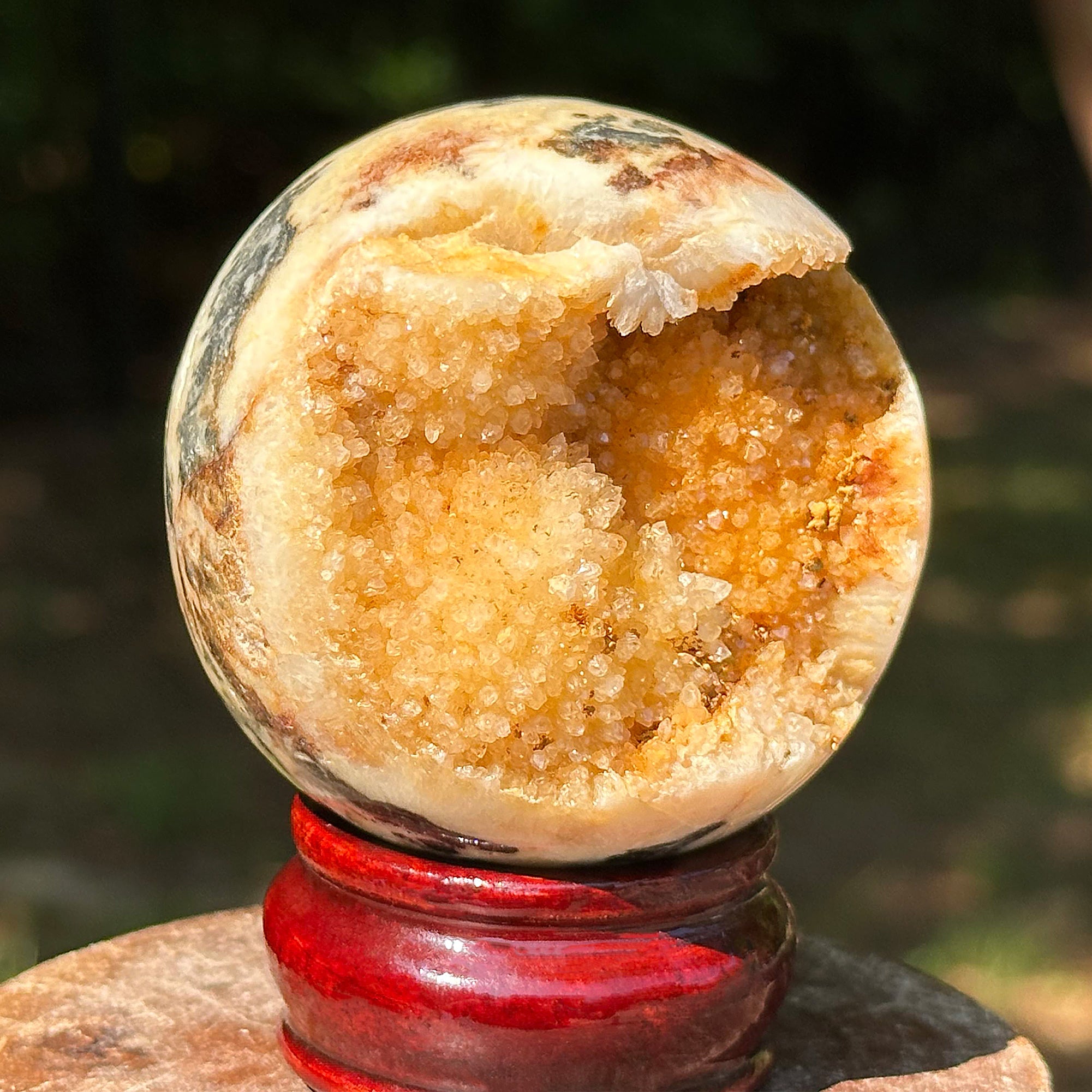 Polished Sphalerite Crystal Sphere - Natural Gemstone Ball for Home Decor, Meditation, Energy Healing & Mineral Collection | Perfect for Feng Shui, Reiki Healing & Display RBL276