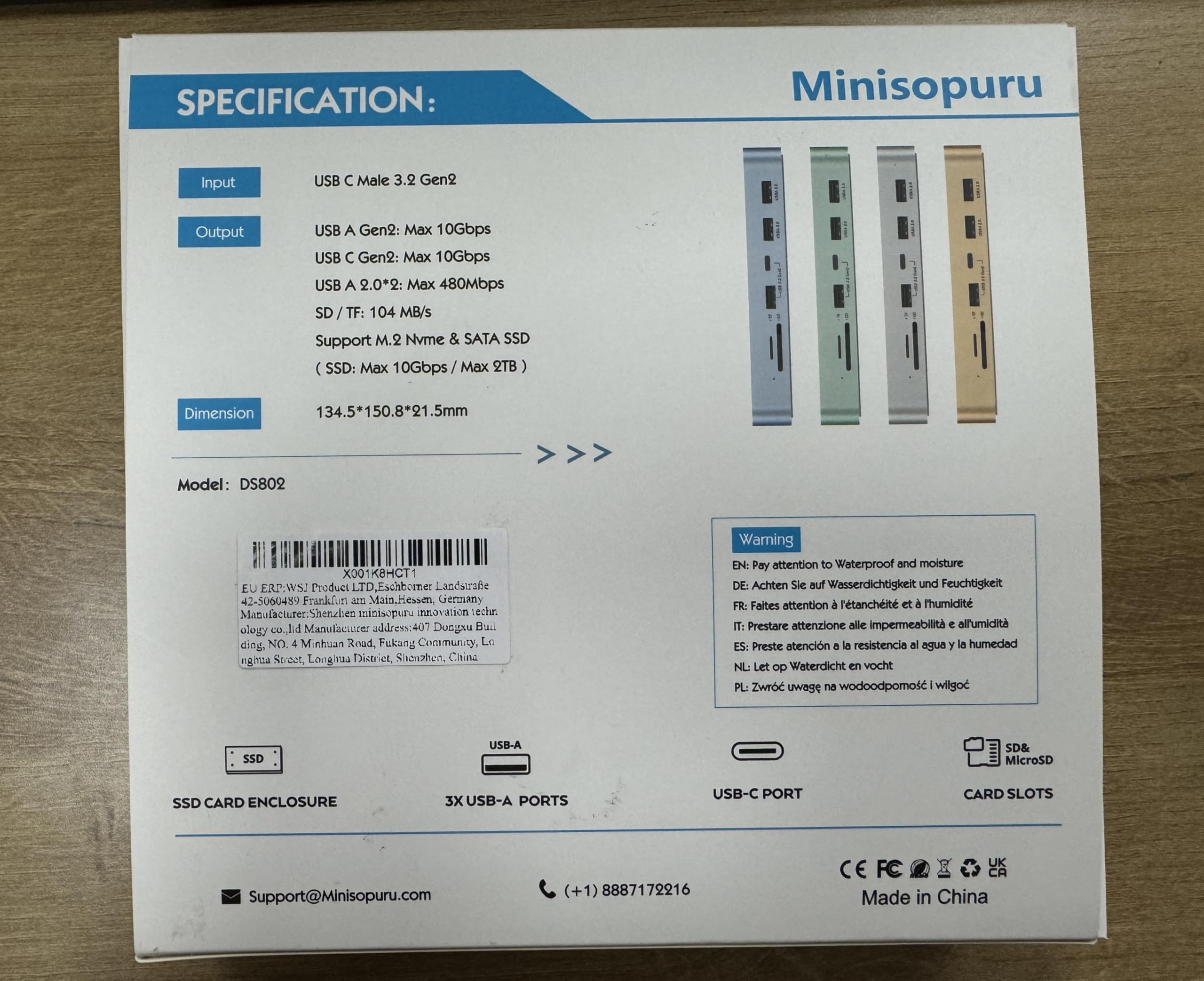 Minisopuru USB C Hub for iMac 24 inch (2021-2024 Models) - 7-in-1 iMac Accessories with M.2 NVMe SSD Slot, USB A/C 10Gbps, SD/TF Card Reader - Compatible with iMac M1/M3/M4 - Silver | Perfect for Office Work, Video Editing & External Storage Expansion