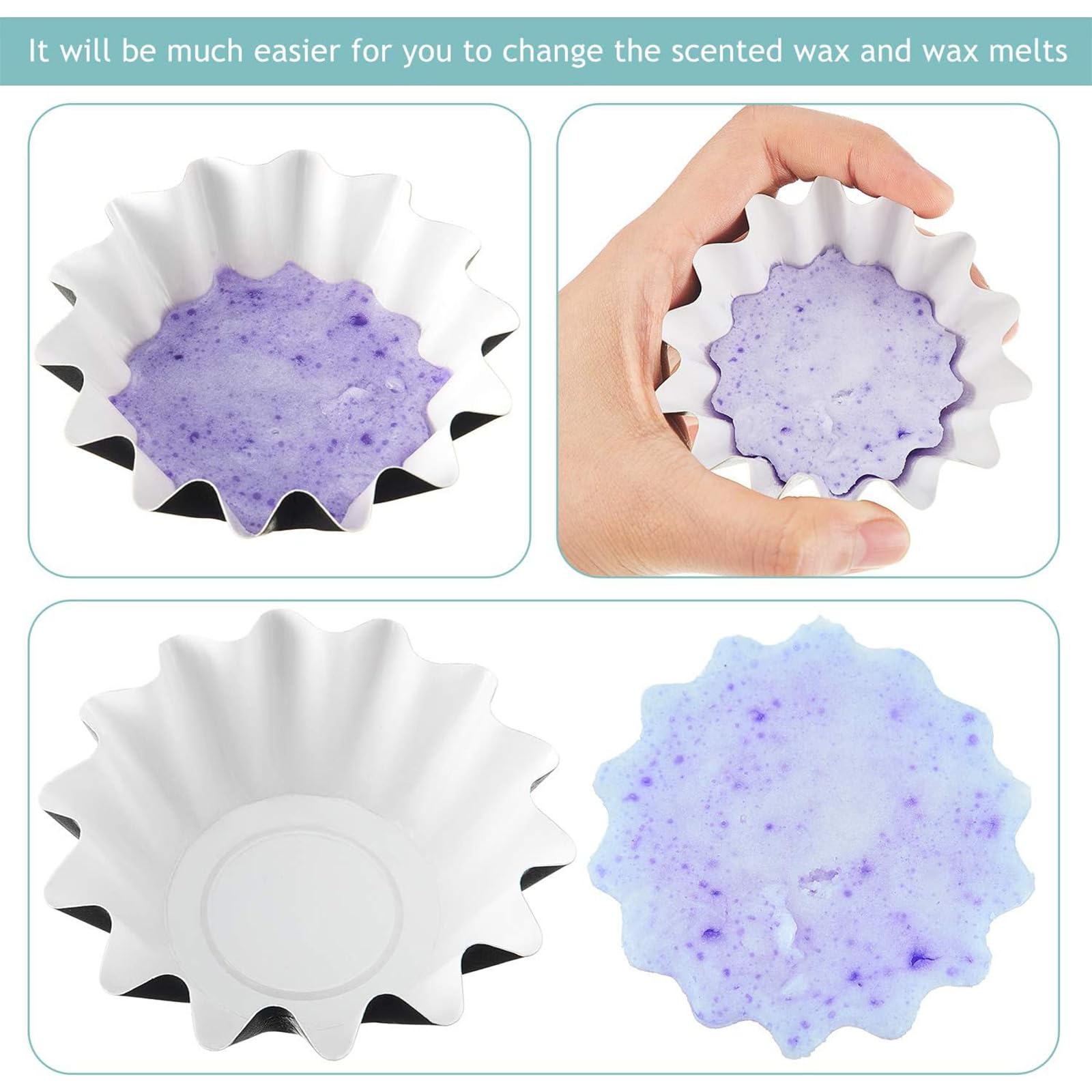 Boao Reusable Leakproof Wax Warmer Containers - 25 Pack Blue Wax Melt Liners for Electric Scented Candle Warmers & Burners | Perfect for Home Aromatherapy, Spa Relaxation, and Holiday Decorations