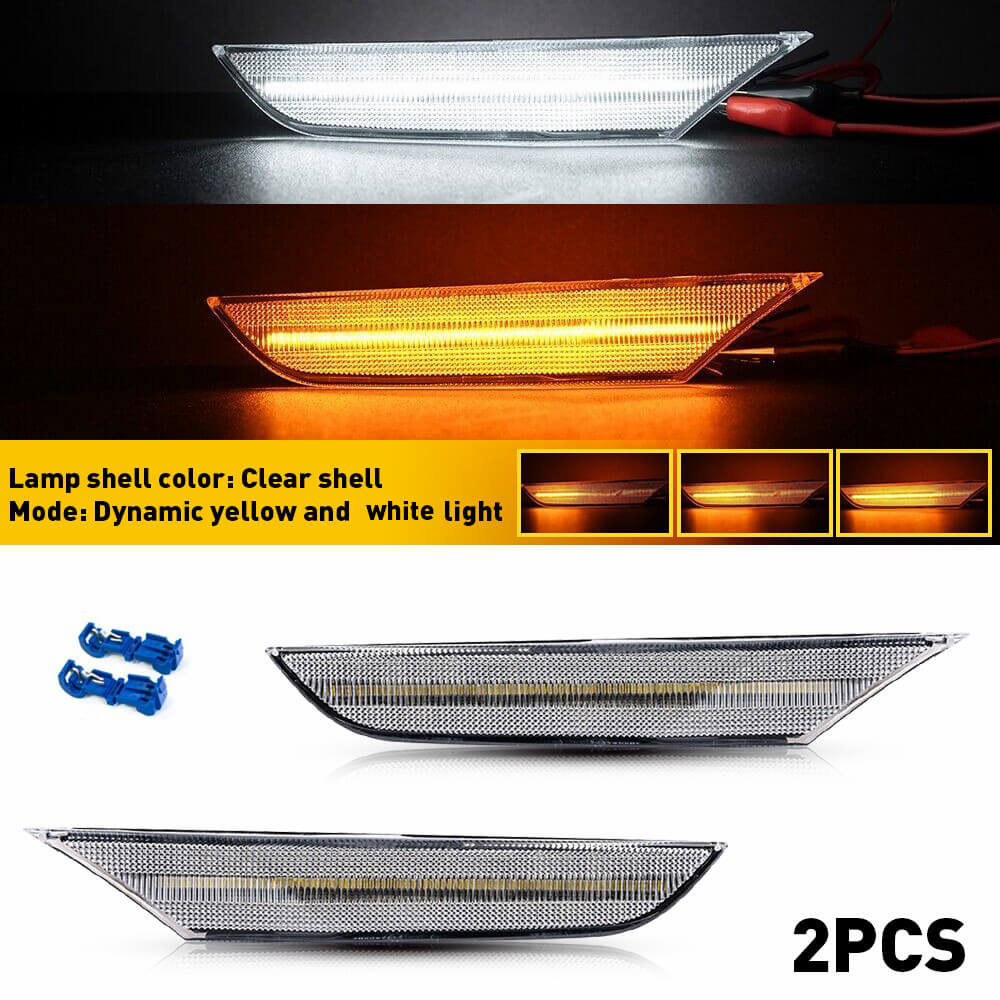 LED Side Marker Light for Infiniti G35 Sedan Base (2003-2006) & X (2004-2006) | 2001-2006 Nissan Skyline V35 Sedan | Front Bumper Sequential Amber Turn Signal & White Parking Light | Perfect for Night Driving & Custom Car Styling