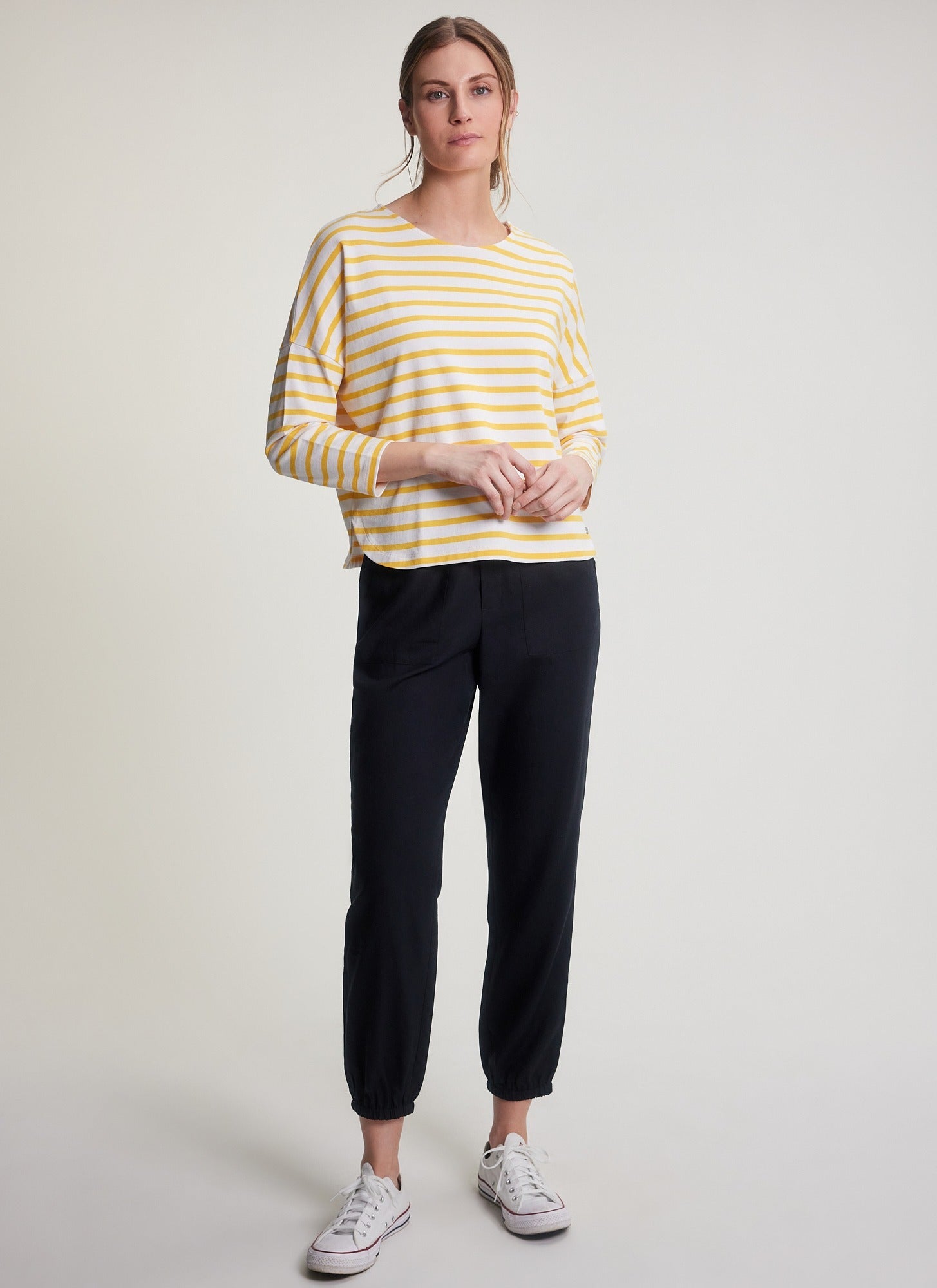 Newport 7/8 Sleeve Striped Breton Top - Classic French Navy & White Striped Shirt for Women | Perfect for Casual Outings, Beach Vacations & Parisian Style Looks