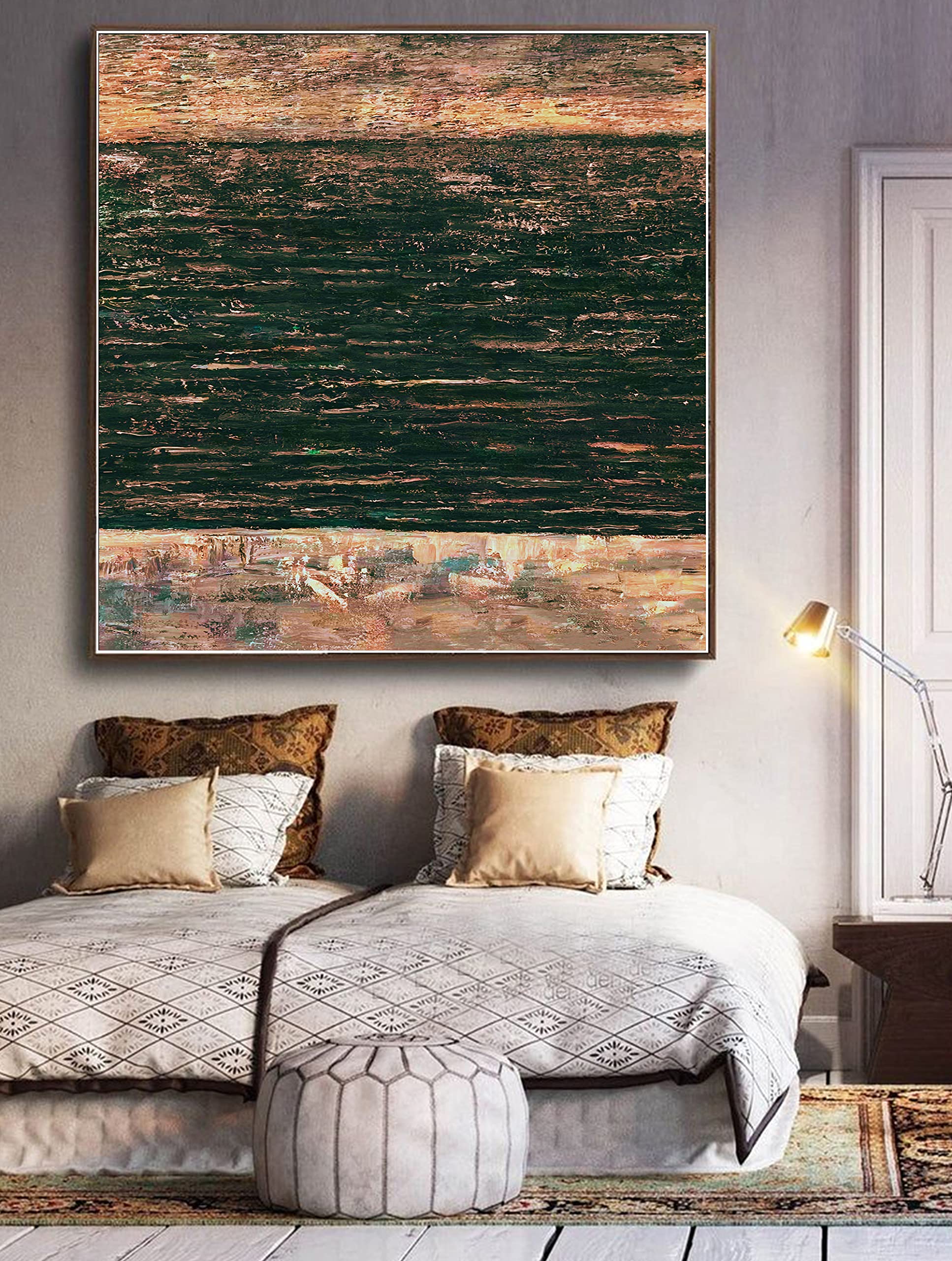 Original Abstract Gray and Yellow Textured Canvas Painting | Unique Wall Art for Industrial & Minimalist Home Decor | Perfect for Living Room, Bedroom, or Office