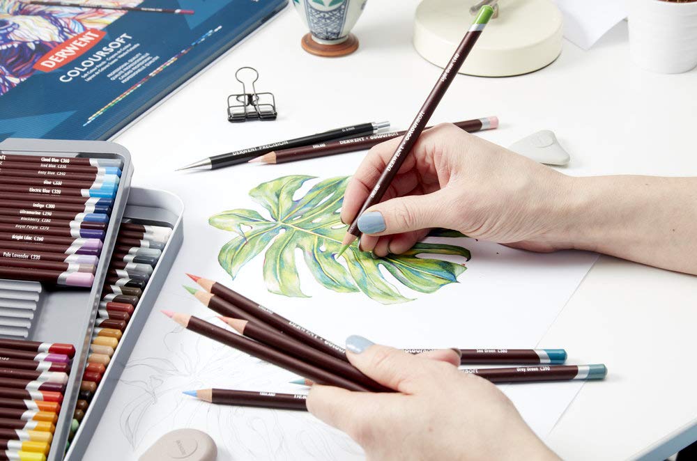 Derwent Colored Pencils Set - 72 Premium ColourSoft Art Pencils for Drawing & Sketching in Metal Tin (0701029) - Perfect for Artists, Students & Professional Illustrators