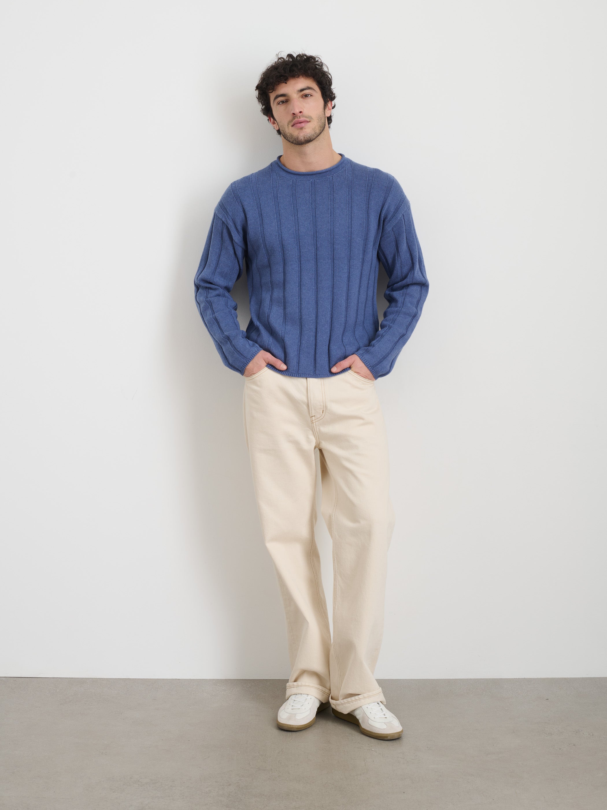 James Rollneck Sweater in Soft Cotton Linen Blend - Comfortable & Breathable Men's Casual Pullover for Fall & Winter Layering